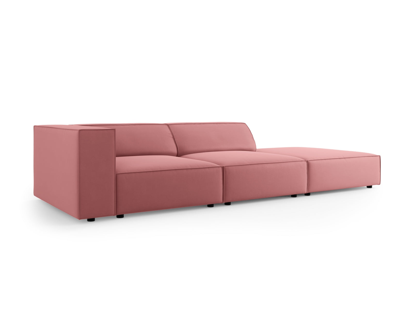 Arendal Velour Sofa rechts 4 Sitzer in Flamingo präsentiert im Onlineshop von KAQTU Design AG. L-Sofa rechts ist von Cosmopolitan Design