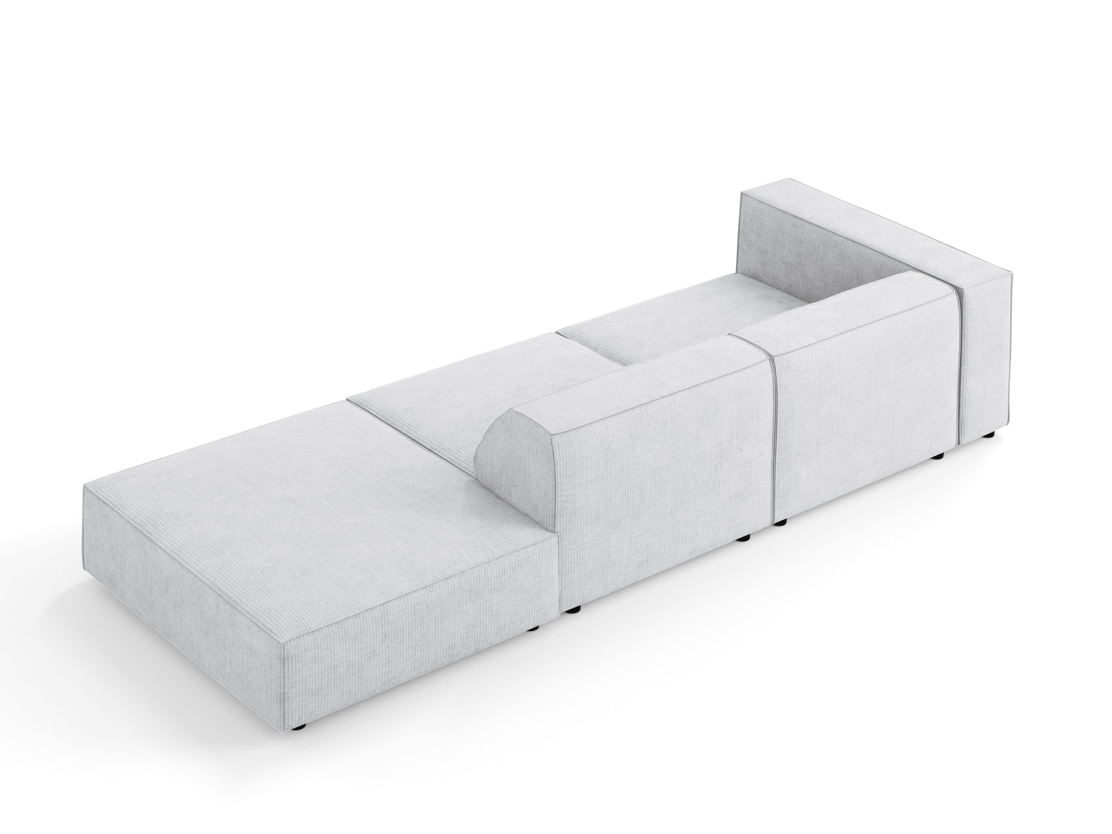 Arendal Sofa rechts 4 Sitzer in Light Grey präsentiert im Onlineshop von KAQTU Design AG. L-Sofa rechts ist von Cosmopolitan Design