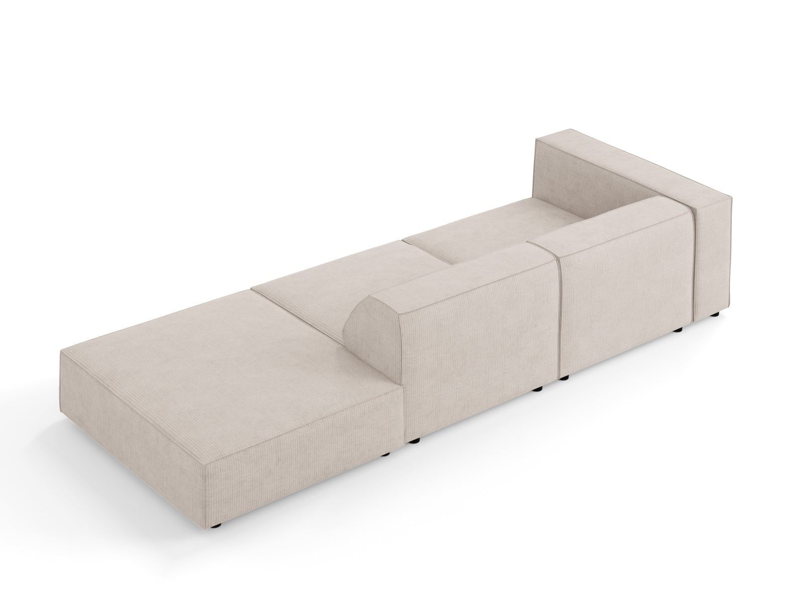 Arendal Sofa rechts 4 Sitzer in Dark Beige präsentiert im Onlineshop von KAQTU Design AG. L-Sofa rechts ist von Cosmopolitan Design