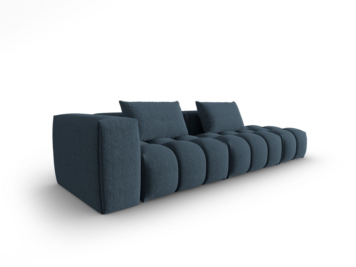 Modulares 4er Sofa Verona Rechts von Cosmopolitan Design in Beige mit Sorella-Strukturstoff, Massivholzrahmen und schwarzen Kunststoffbeinen.