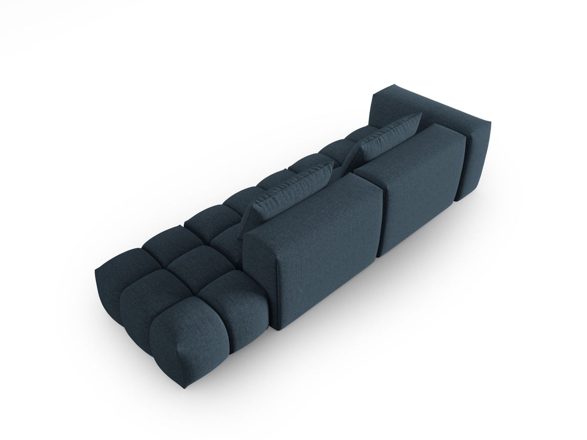 Modulares 4er Sofa Verona Rechts von Cosmopolitan Design in Beige mit Sorella-Strukturstoff, Massivholzrahmen und schwarzen Kunststoffbeinen.