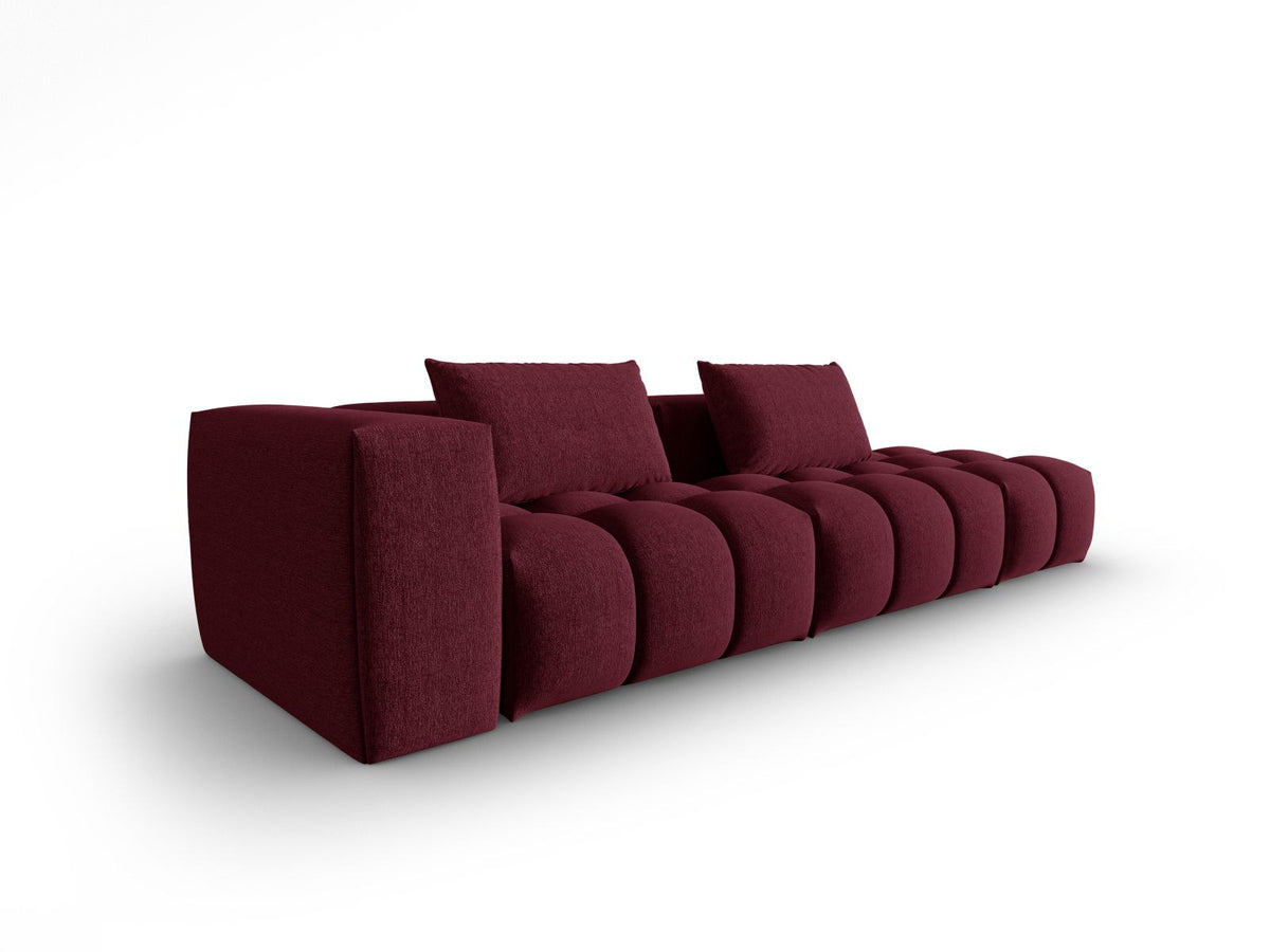 Modulares 4er Sofa Verona Rechts von Cosmopolitan Design in Beige mit Sorella-Strukturstoff, Massivholzrahmen und schwarzen Kunststoffbeinen.