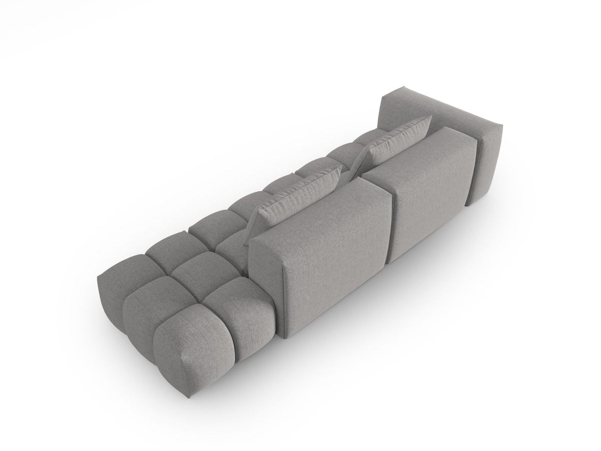 Modulares 4er Sofa Verona Rechts von Cosmopolitan Design in Beige mit Sorella-Strukturstoff, Massivholzrahmen und schwarzen Kunststoffbeinen.