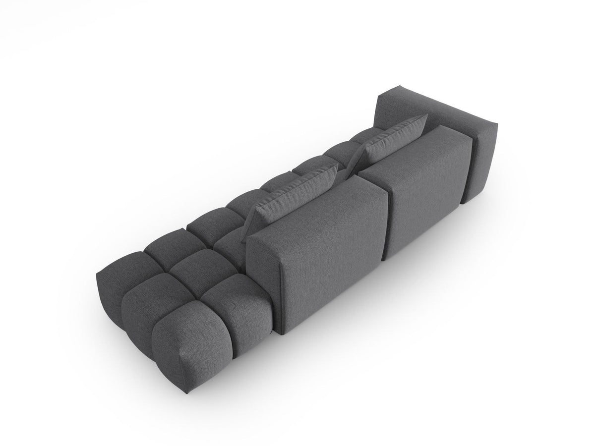 Modulares 4er Sofa Verona Rechts von Cosmopolitan Design in Beige mit Sorella-Strukturstoff, Massivholzrahmen und schwarzen Kunststoffbeinen.
