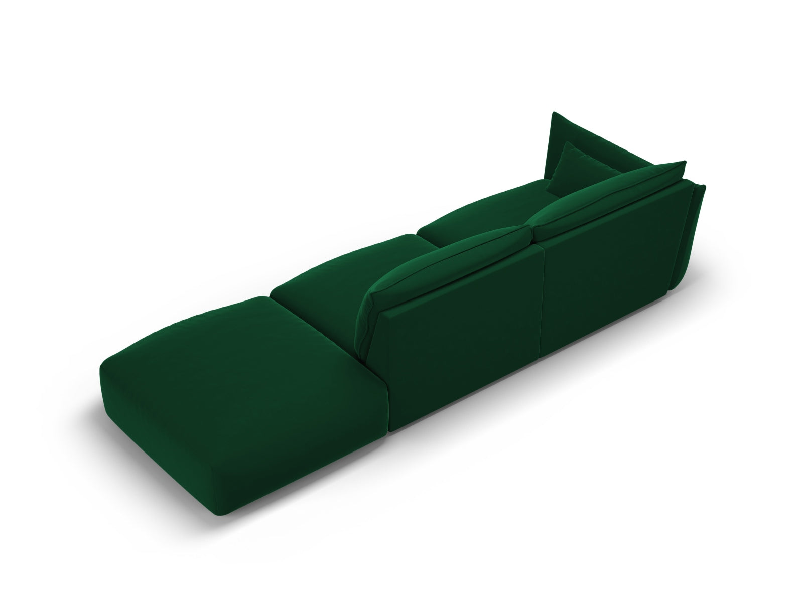 Elegantes 4-Sitzer Sofa Matera in stilvollem Flaschengrün, ideal für einladende Wohnräume. Hochwertige Materialien von Cosmopolitan Design.