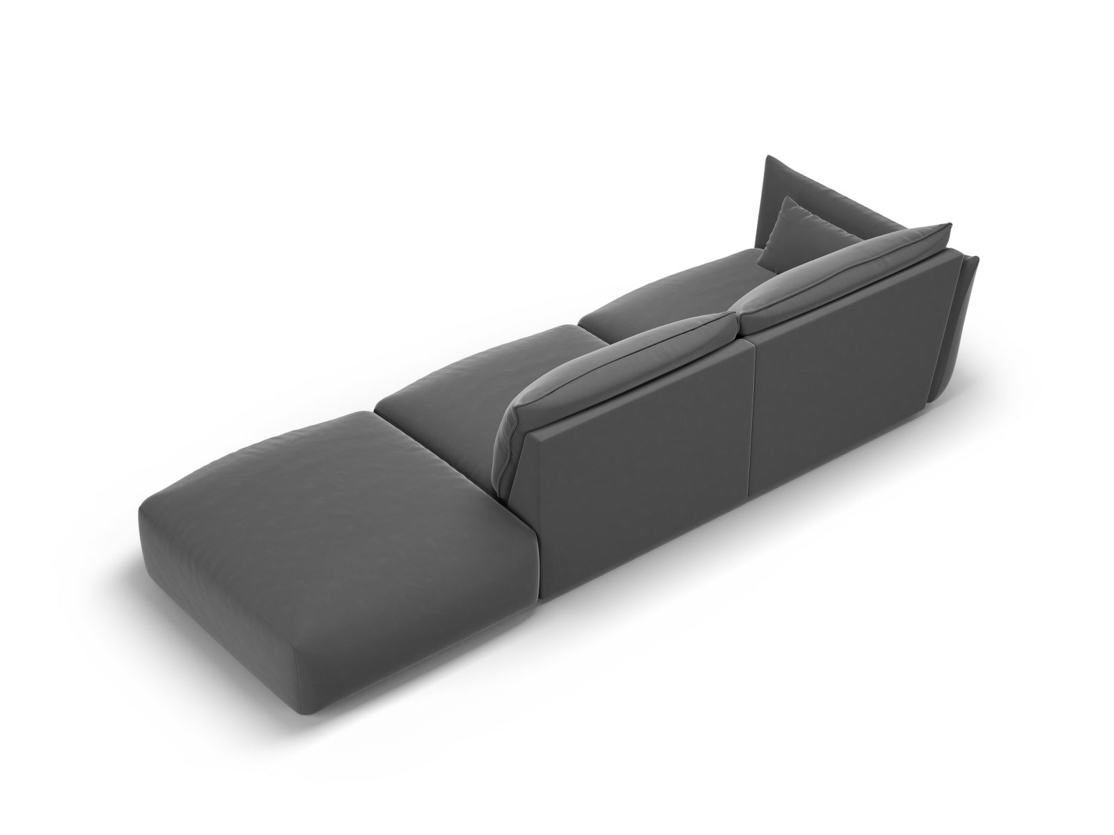 Elegantes 4-Sitzer Sofa Matera in stilvollem Dunkelgrau, ideal für entspannte Abende im Wohnzimmer, entworfen von Cosmopolitan Design.