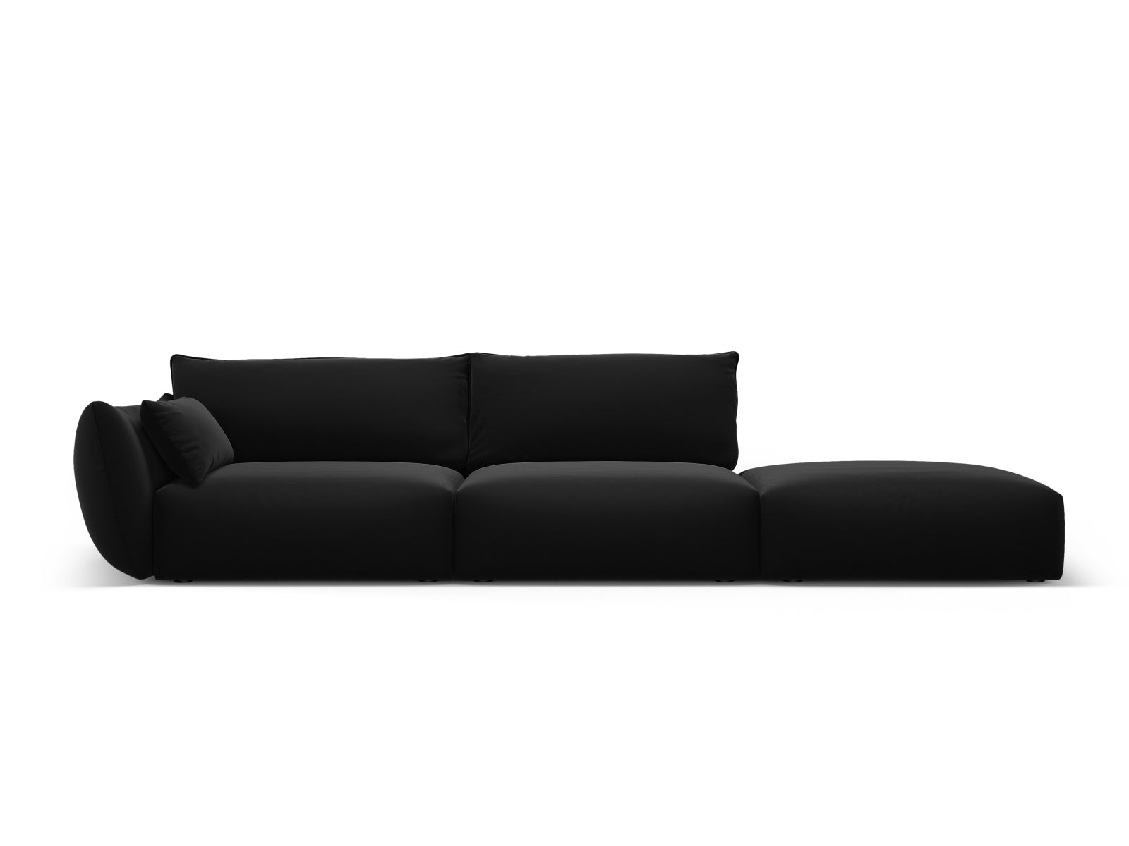 4-Sitzer Sofa rechts Matera in Black-Salvador präsentiert im Onlineshop von KAQTU Design AG. 4er Sofa ist von Cosmopolitan Design