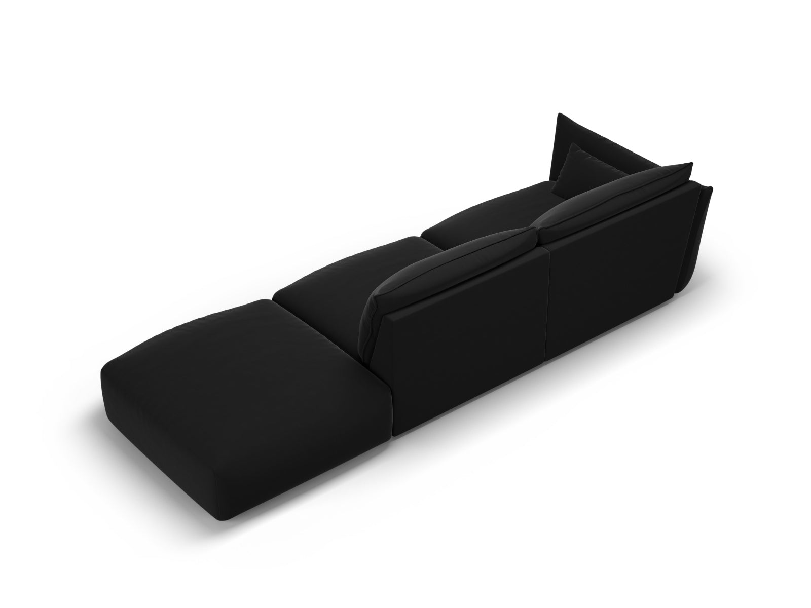Elegantes 4-Sitzer Sofa Matera in stilvollem Schwarz, ideal für stilvolle Wohnräume. Hochwertige Materialien von Cosmopolitan Design.