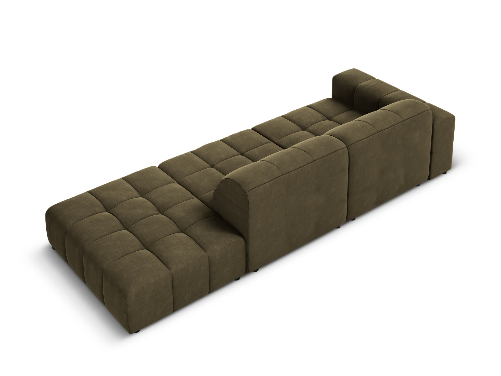 Chicago Velour Sofa rechts 3 Sitzer 102cm in Green präsentiert im Onlineshop von KAQTU Design AG. L-Sofa rechts ist von Cosmopolitan Design