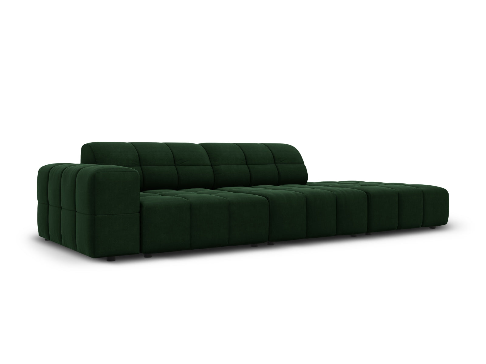 Chicago Velour Sofa rechts 3 Sitzer 102cm in Bottle Green präsentiert im Onlineshop von KAQTU Design AG. L-Sofa rechts ist von Cosmopolitan Design