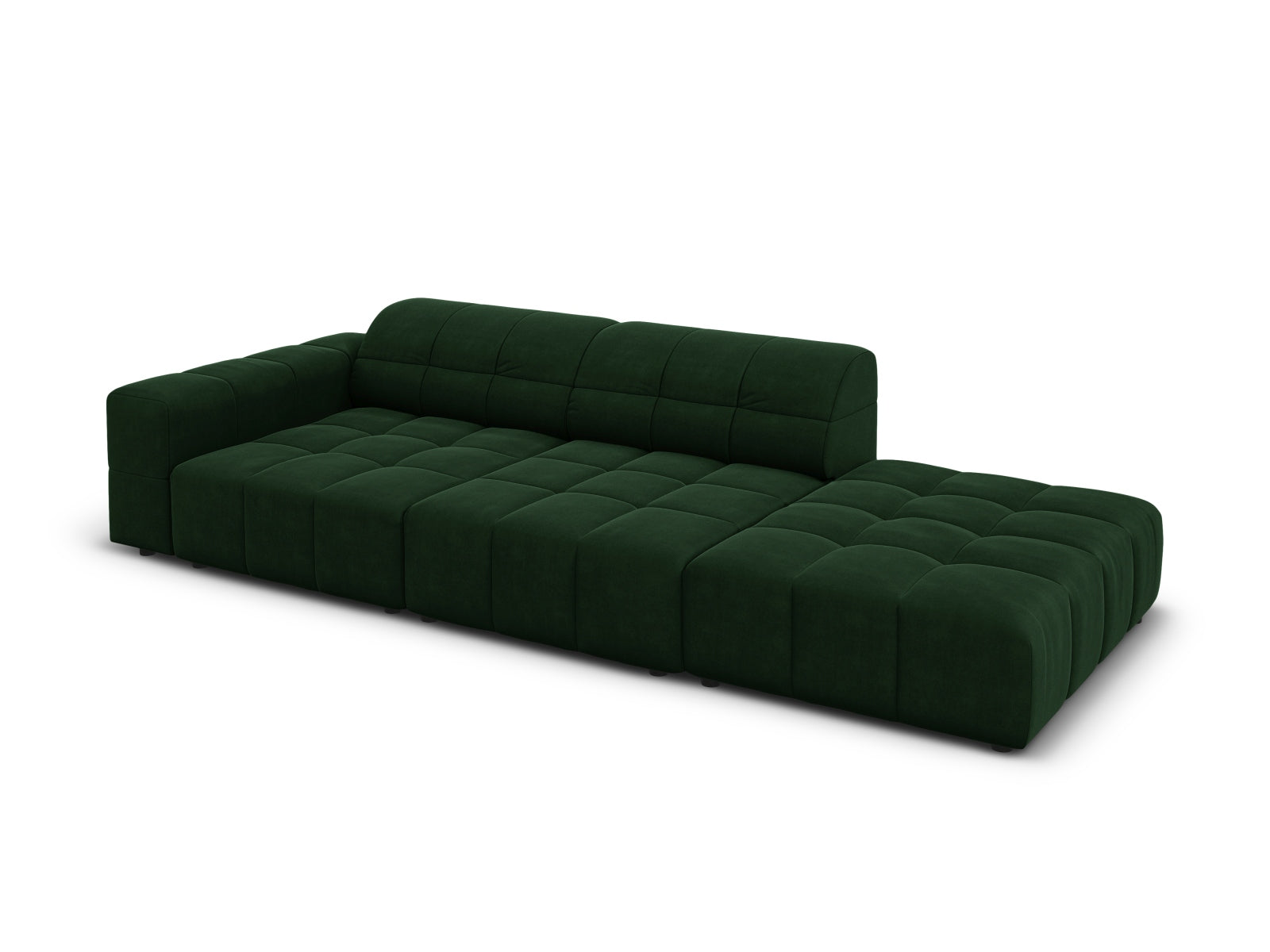 Chicago Velour Sofa rechts 3 Sitzer 102cm in Bottle Green präsentiert im Onlineshop von KAQTU Design AG. L-Sofa rechts ist von Cosmopolitan Design