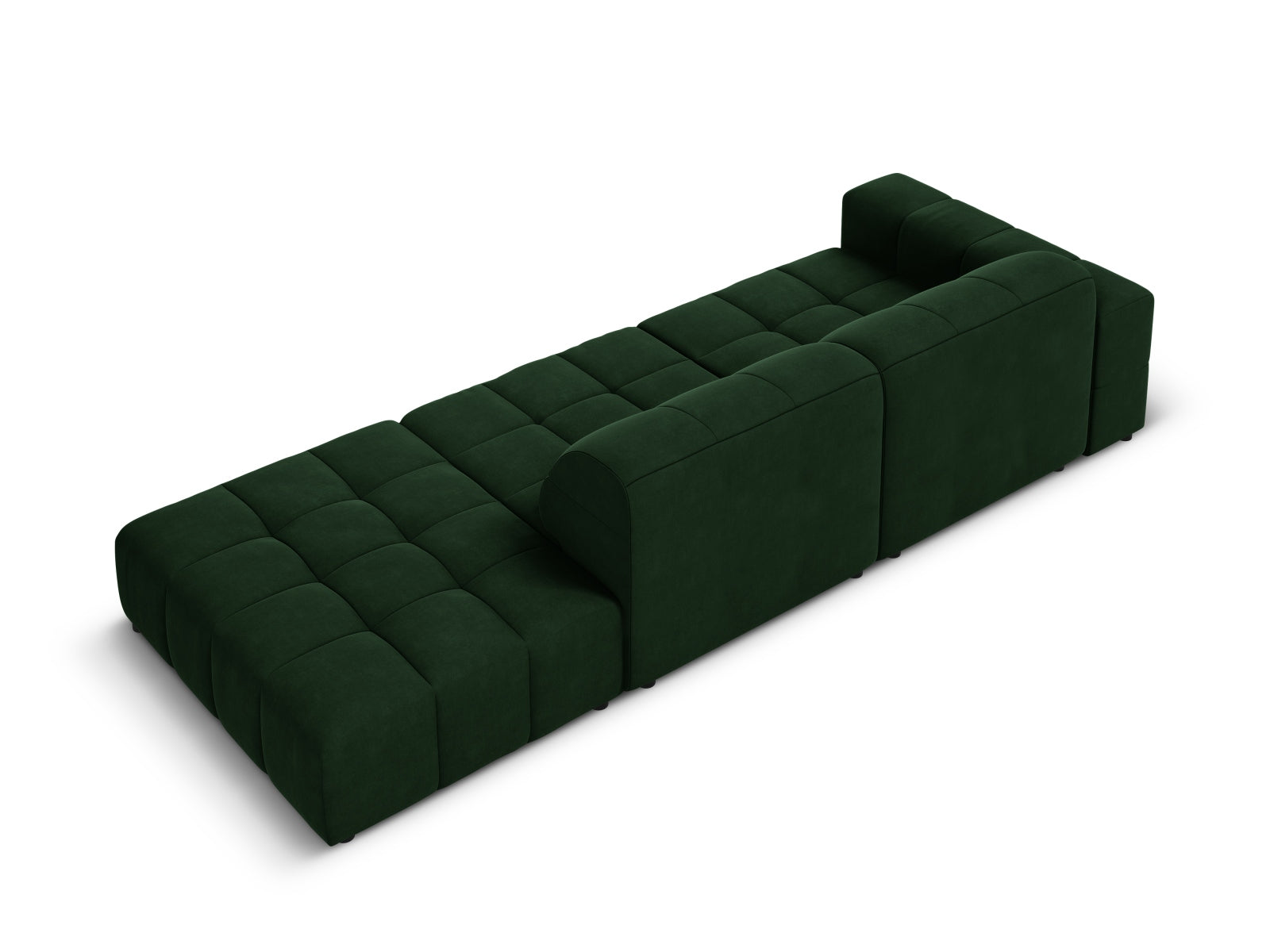 Chicago Velour Sofa rechts 3 Sitzer 102cm in Bottle Green präsentiert im Onlineshop von KAQTU Design AG. L-Sofa rechts ist von Cosmopolitan Design