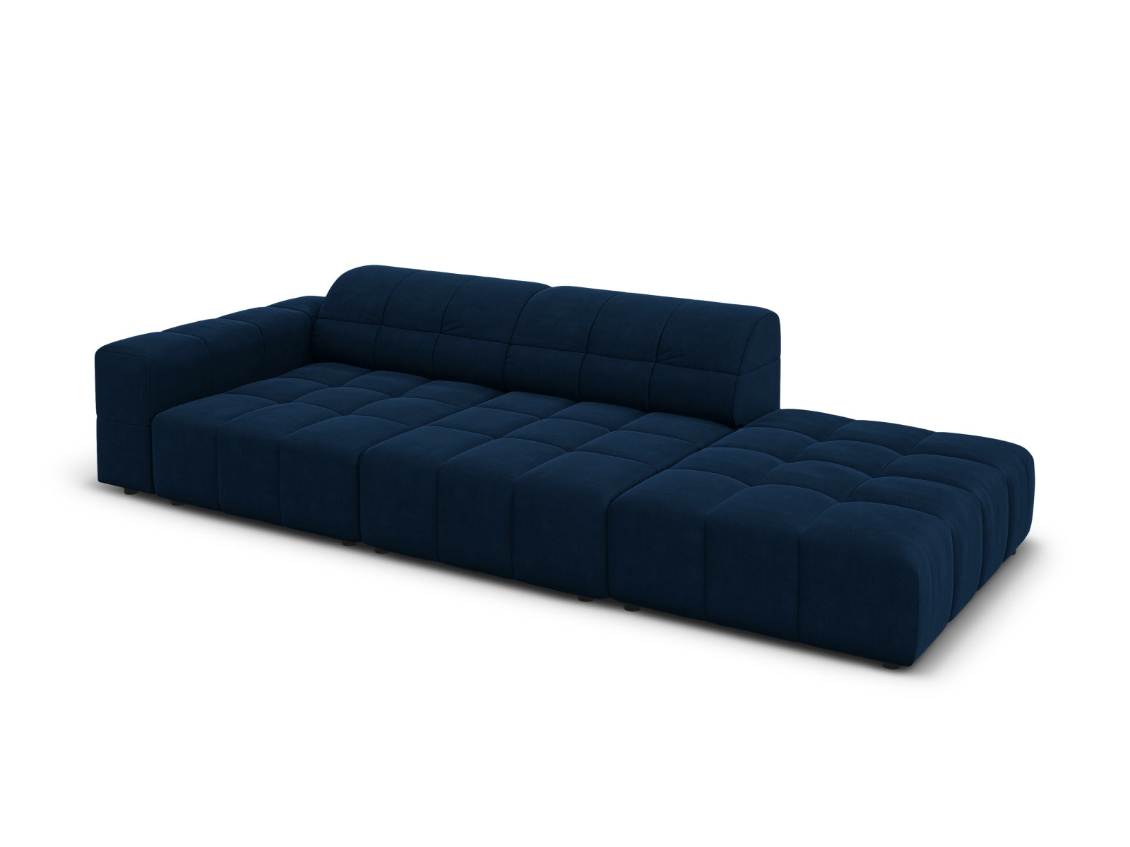 Chicago Velour Sofa rechts 3 Sitzer 102cm in Royal Blue präsentiert im Onlineshop von KAQTU Design AG. L-Sofa rechts ist von Cosmopolitan Design