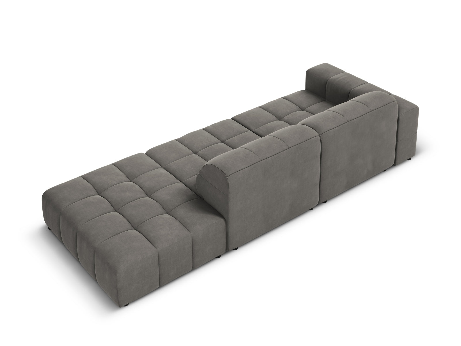 Chicago Velour Sofa rechts 3 Sitzer 102cm in Light Grey präsentiert im Onlineshop von KAQTU Design AG. L-Sofa rechts ist von Cosmopolitan Design