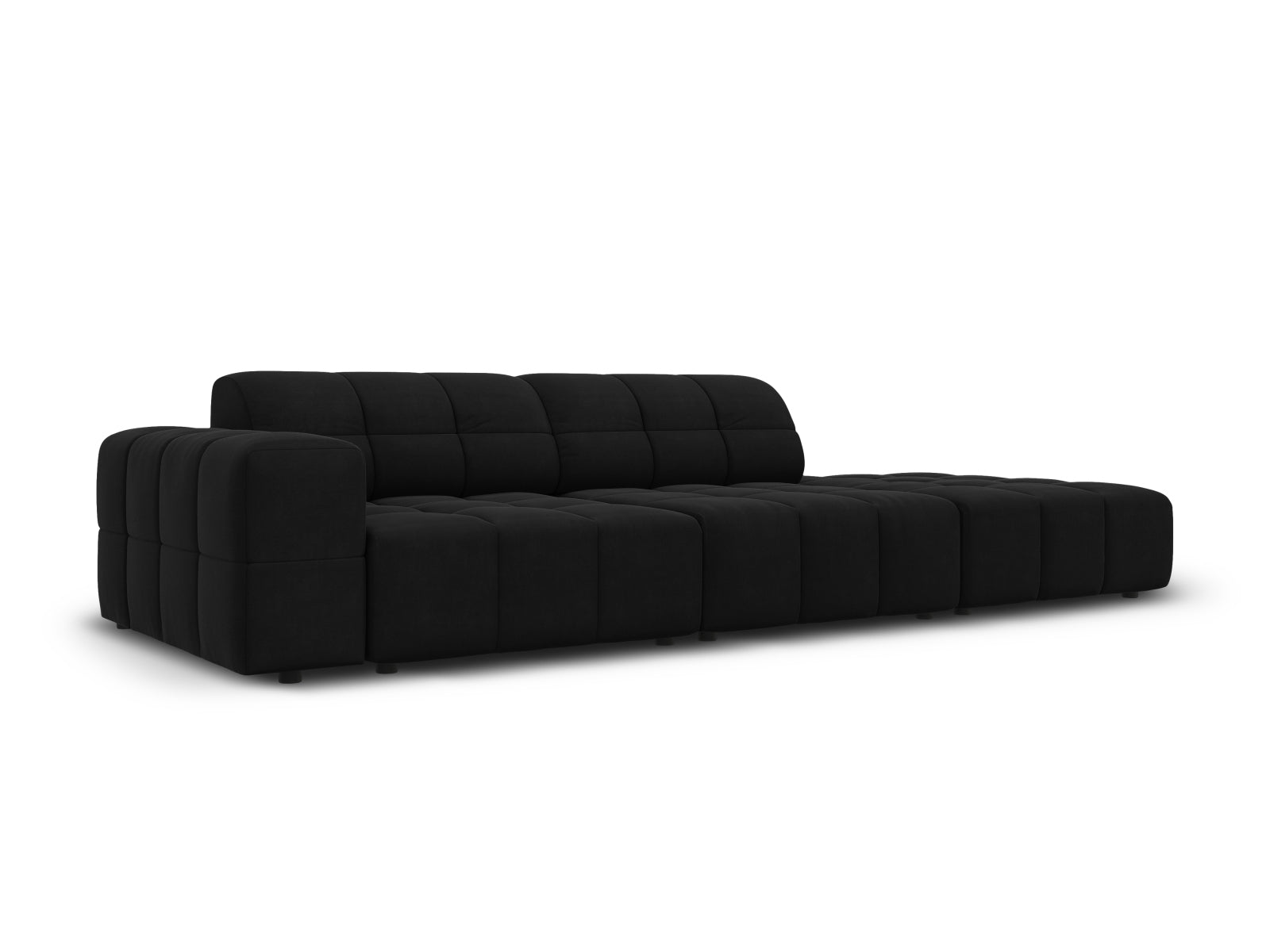 Chicago Velour Sofa rechts 3 Sitzer 102cm in Black präsentiert im Onlineshop von KAQTU Design AG. L-Sofa rechts ist von Cosmopolitan Design
