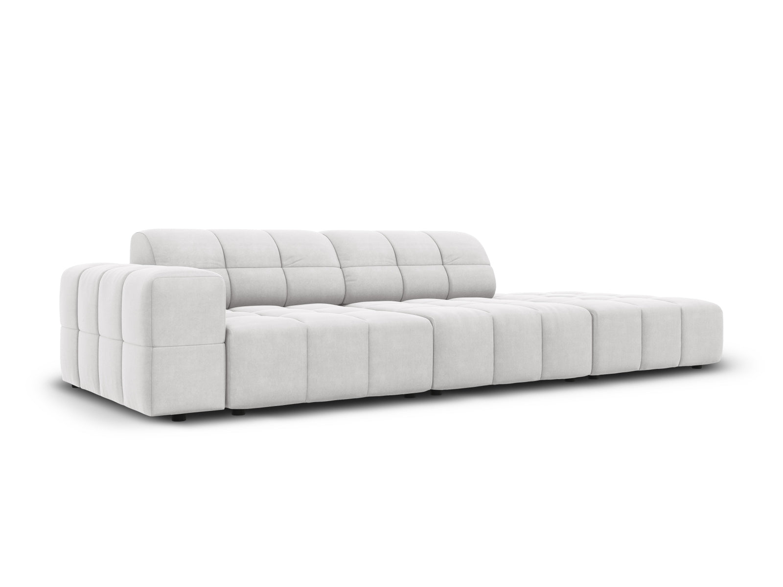 Chicago Velour Sofa rechts 3 Sitzer 102cm in Silver präsentiert im Onlineshop von KAQTU Design AG. L-Sofa rechts ist von Cosmopolitan Design