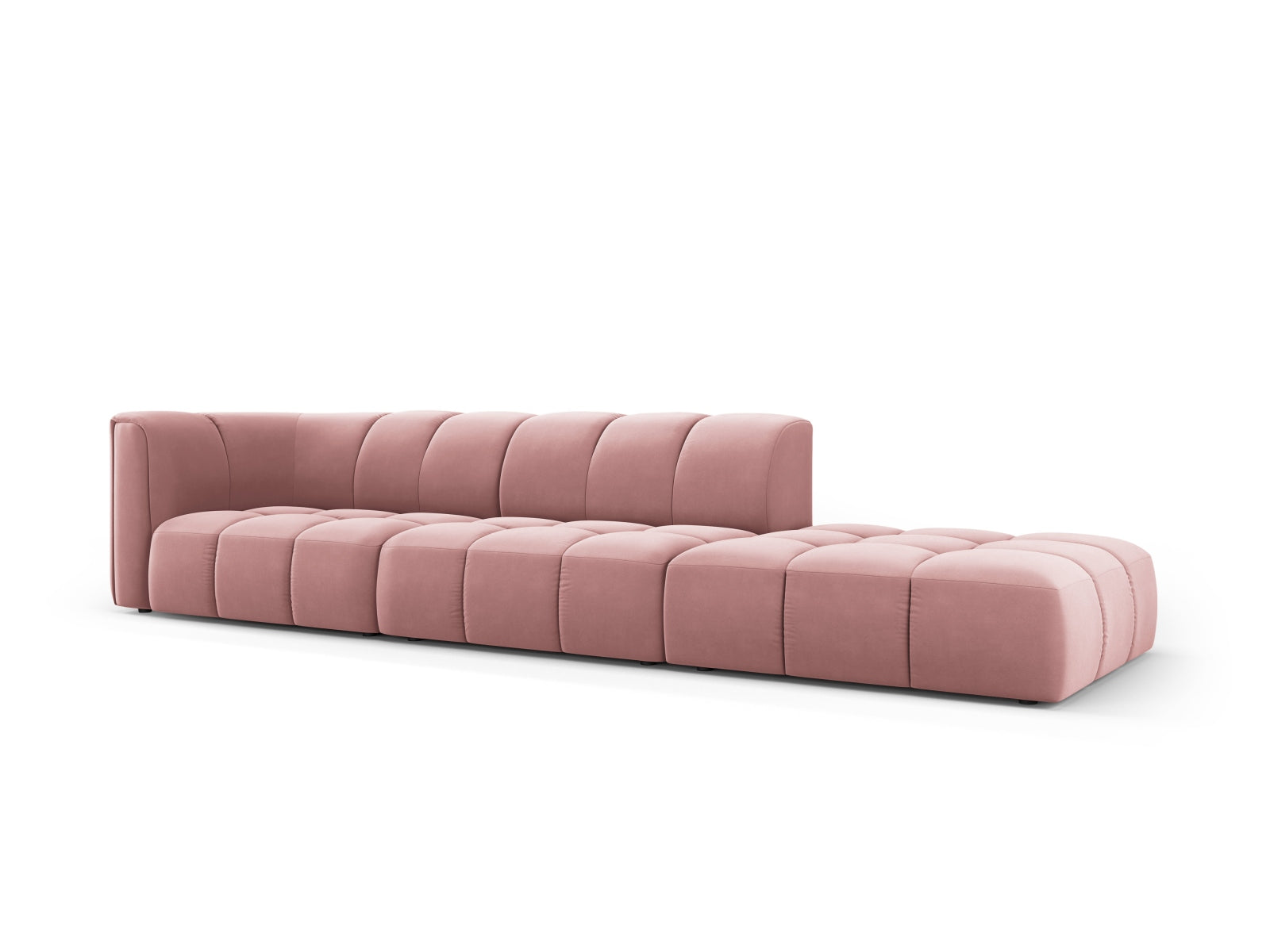 Elegantes 4-Sitzer Sofa Moritz in Pink-Bluvel, ideal für moderne Wohnräume, präsentiert von Cosmopolitan Design.