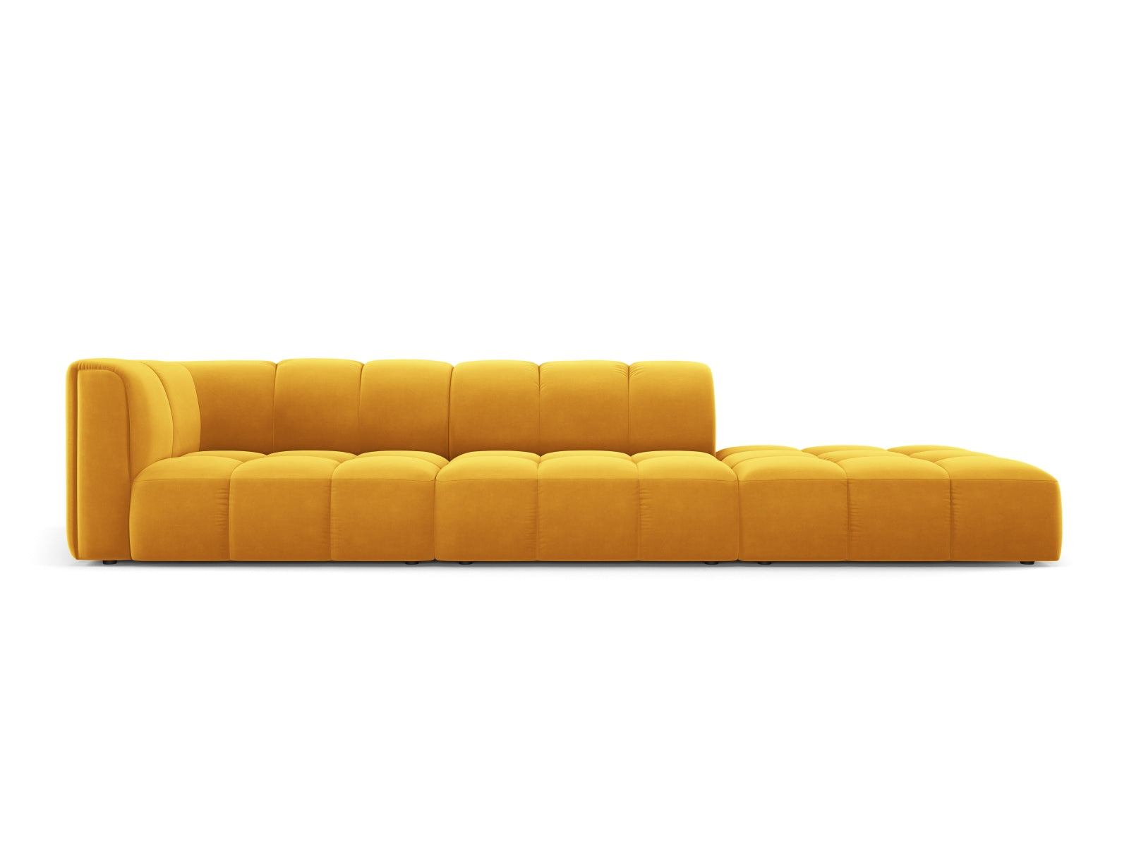 4-Sitzer Modular Sofa rechts Moritz in Yellow-Bluvel präsentiert im Onlineshop von KAQTU Design AG. 4er Sofa ist von Cosmopolitan Design