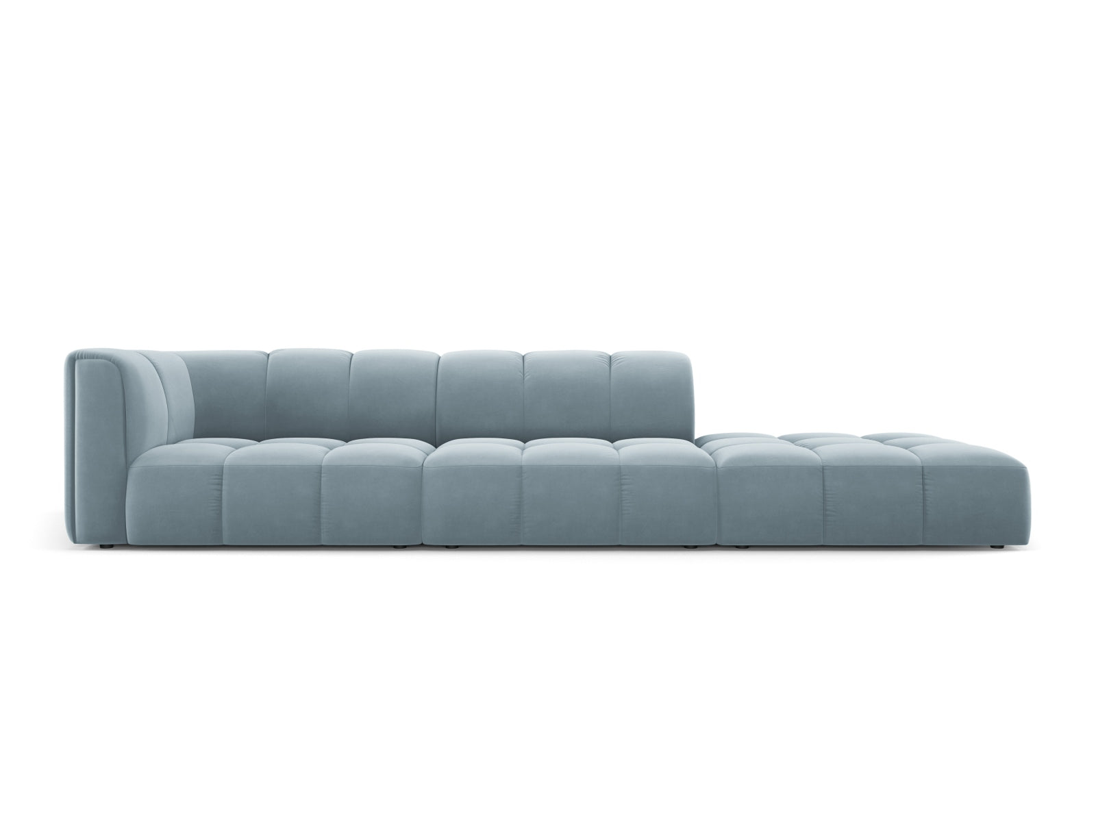 4-Sitzer Modular Sofa rechts Moritz in Light Blue-Bluvel präsentiert im Onlineshop von KAQTU Design AG. 4er Sofa ist von Cosmopolitan Design