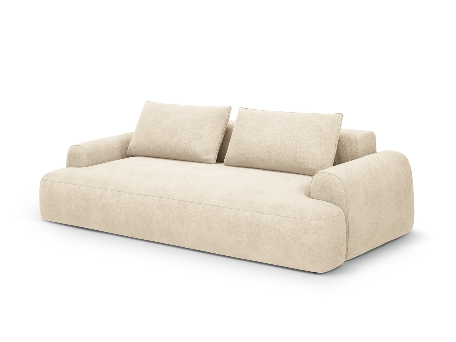 Elegantes 3-Sitzer Sofa Calma in sanftem Beige, ideal für stilvolle Wohnräume, erhältlich bei KAQTU Design AG.