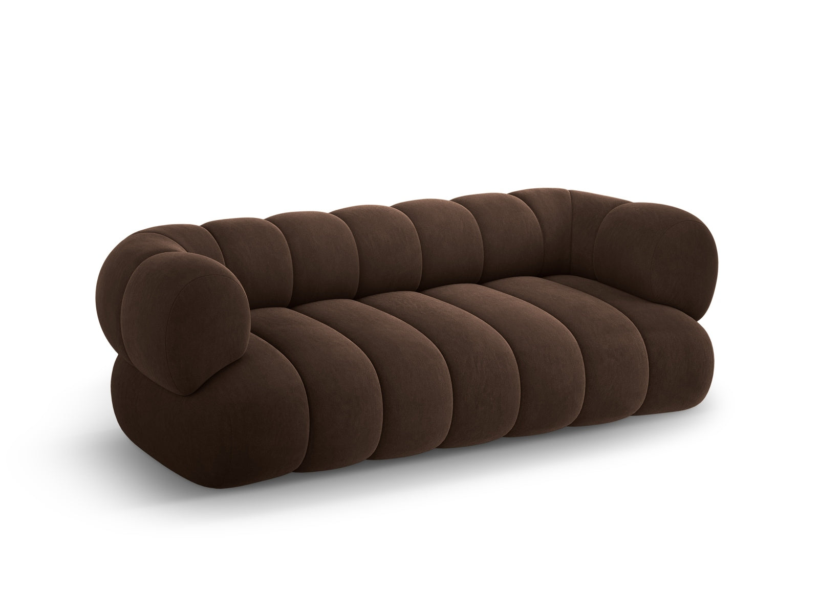 Stilvolles 3-Sitzer Velour Sofa Koge in Chocolate-Vogue, perfekt für gemütliche und moderne Wohnambiente.