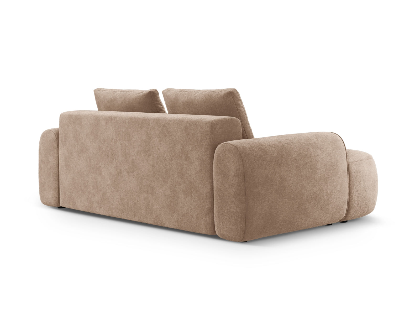 Elegantes 3-Sitzer Sofa Linz aus weichem Velours in einem warmen Dunkelbeige, ideal für stilvolle und einladende Wohnräume.
