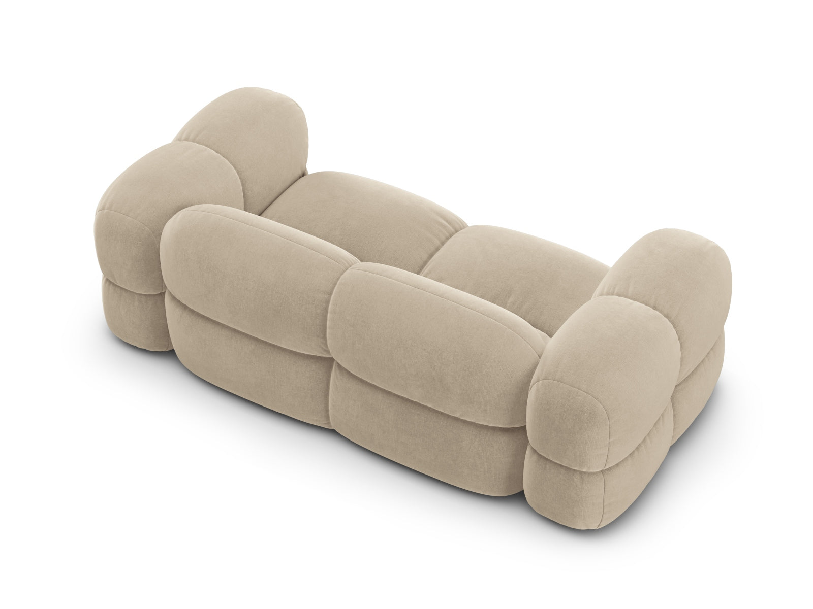 Beige Velours 3-Sitzer Sofa Loretto von Cosmopolitan Design, perfekt für moderne Wohnkonzepte und gemütliche Abende.