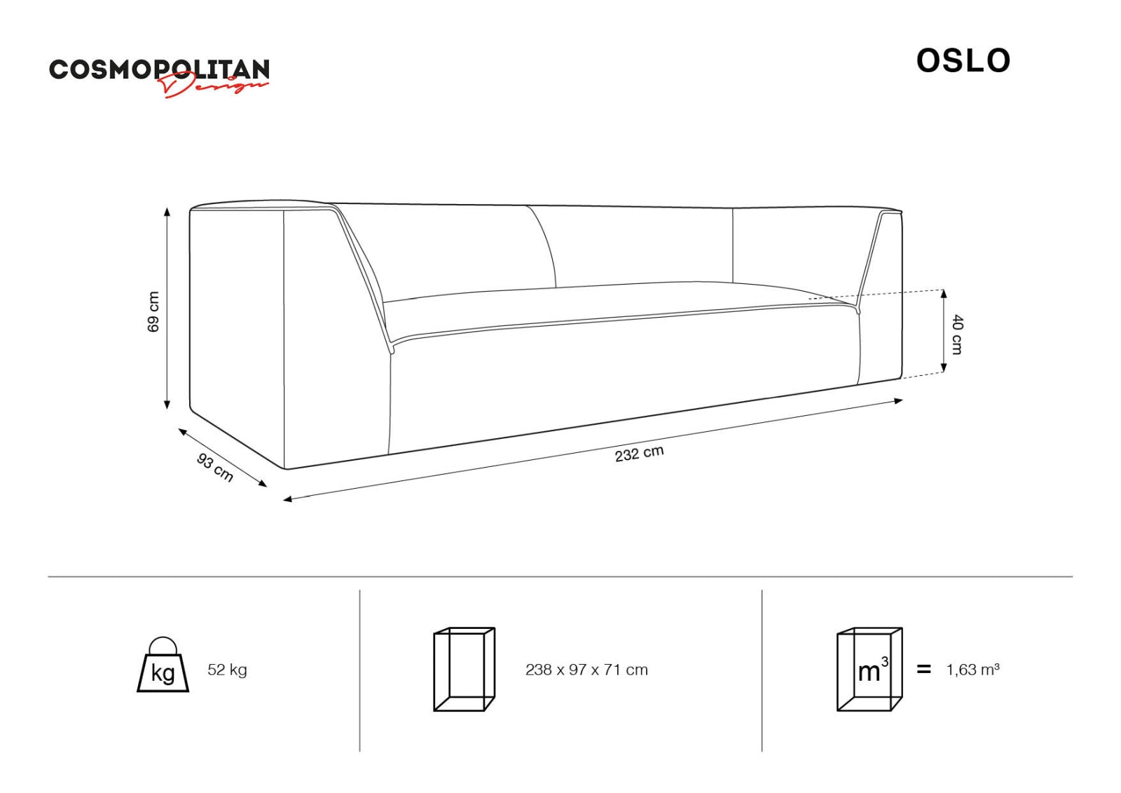 Entdecken Sie das Oslo 3-Sitzer Sofa von Cosmopolitan Design – stilvolles Velours, hervorragender Komfort und modernes Design für Ihr Zuhause.