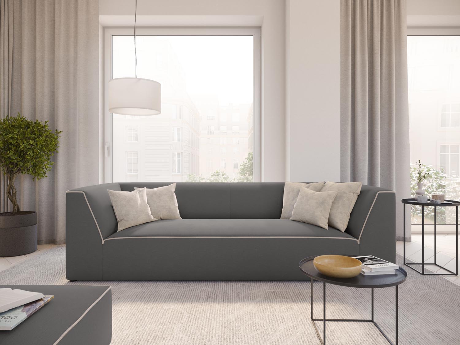 Erleben Sie das Oslo 3-Sitzer Sofa von Cosmopolitan Design – elegantes Velours, optimaler Sitzkomfort und zeitgemässes Design für Ihr Wohnambiente.