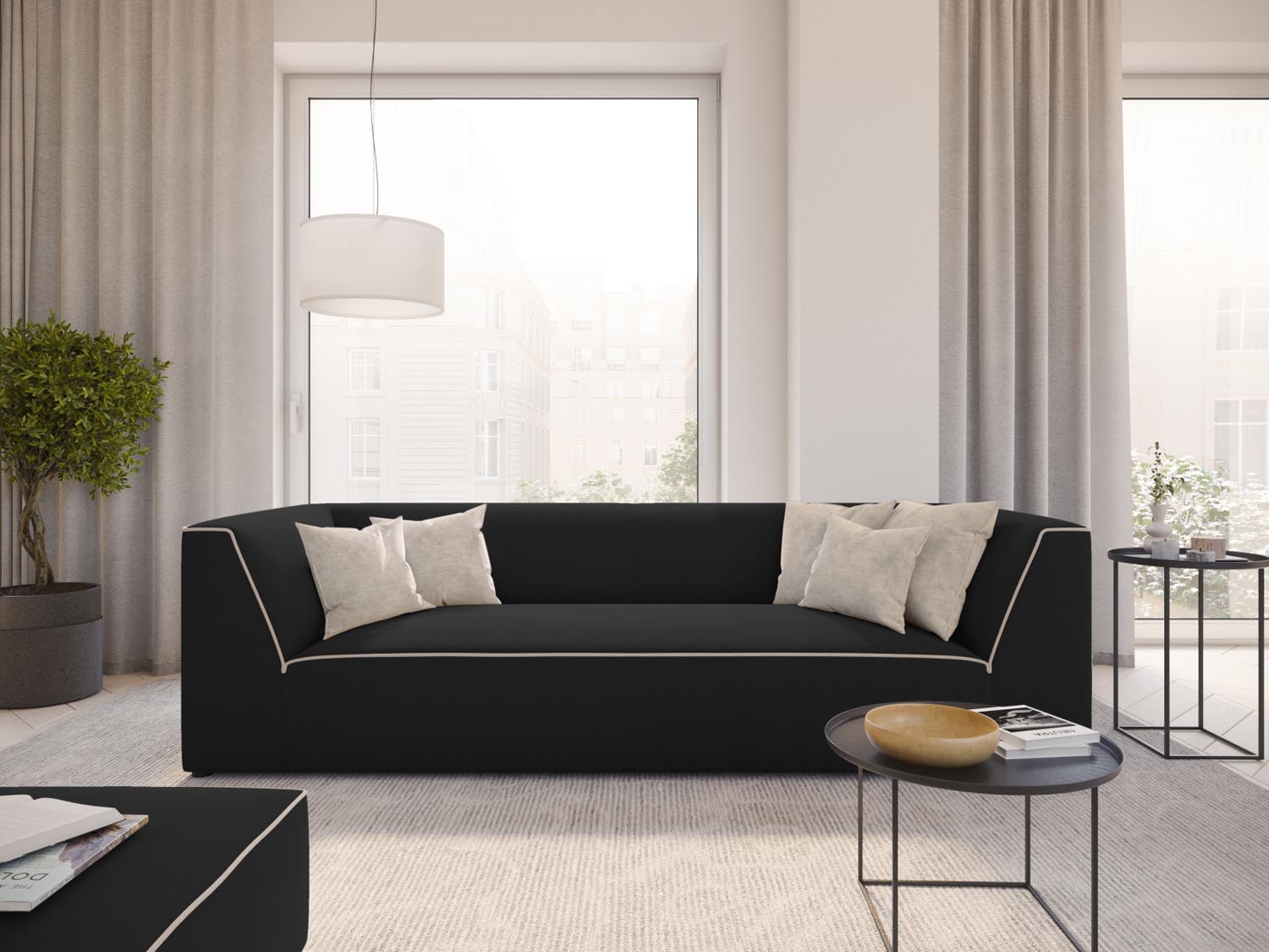 Entdecken Sie das Oslo 3-Sitzer Sofa von Cosmopolitan Design – stilvolles Velours, hervorragender Komfort und modernes Design für Ihr Zuhause.