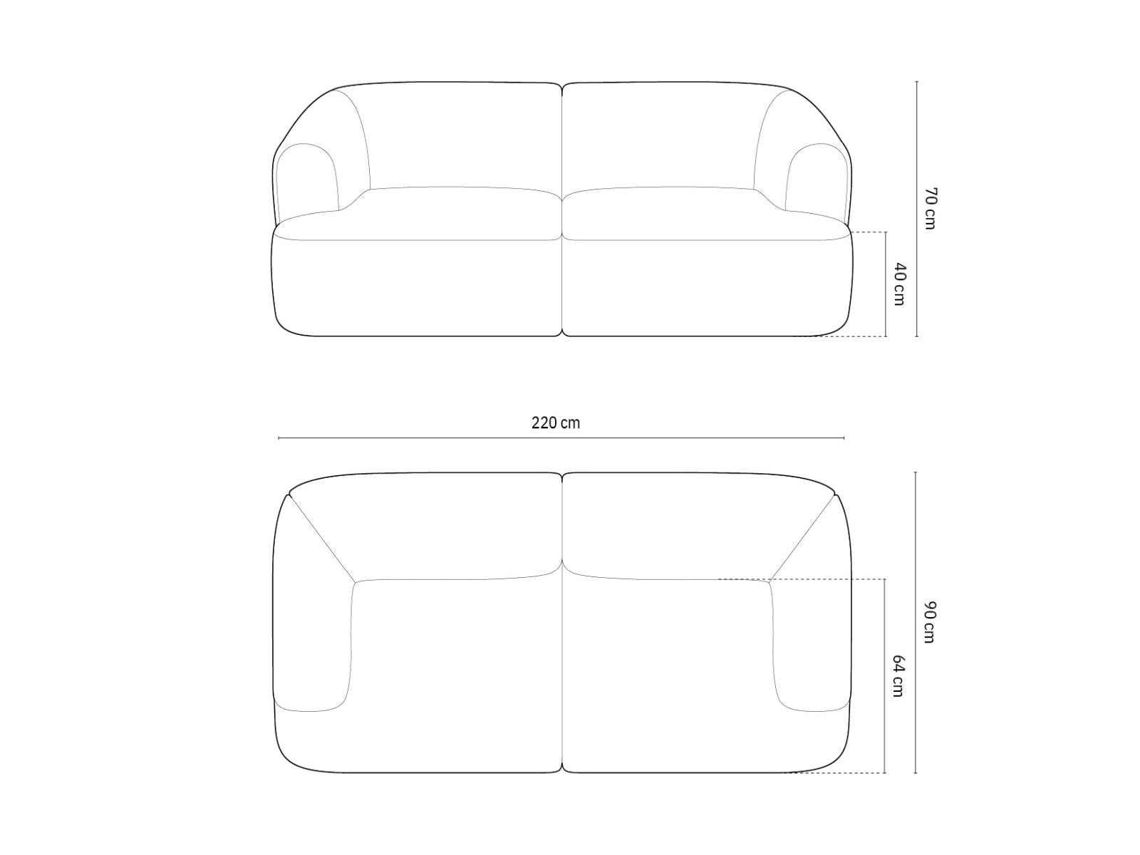 Modulares 3-Sitzer Sofa Campi in ansprechendem Brick-Moly, perfekt für moderne Wohnkonzepte von Cosmopolitan Design.