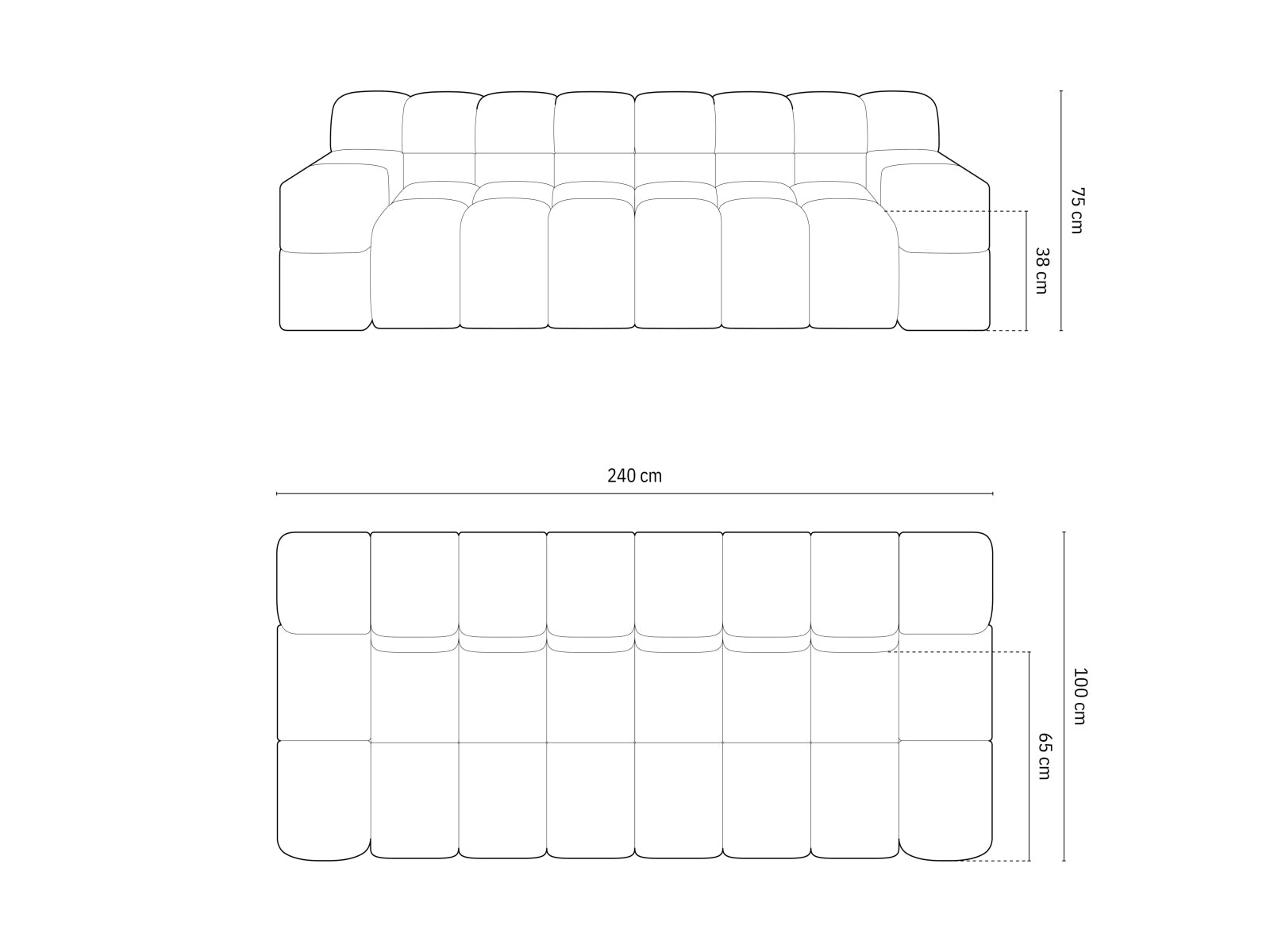 Gemütliches 3-Sitzer Sofa Hawaii in warmem Cappuccino-Moly, perfekt für stilvolle Wohnzimmer und entspannte Abende.