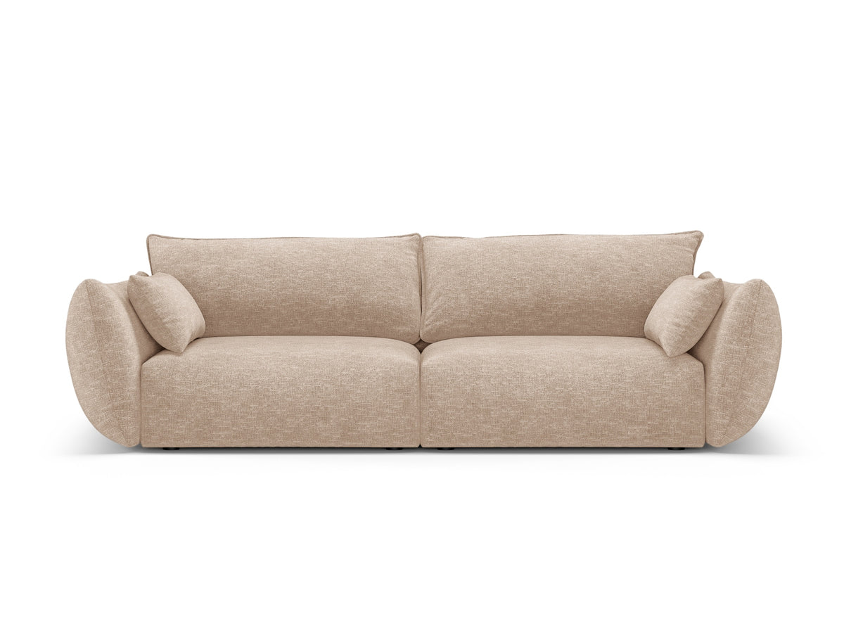 3er Sofa Matera mit Stoffbezug, Massivholzrahmen und schwarzen Kunststoffbeinen