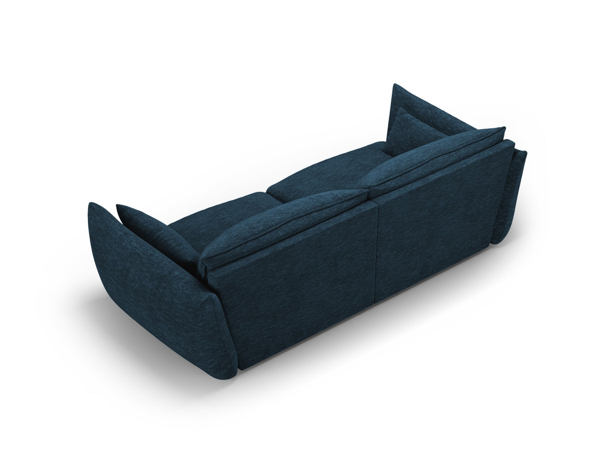 3er Sofa Matera mit Stoffbezug, Massivholzrahmen und schwarzen Kunststoffbeinen