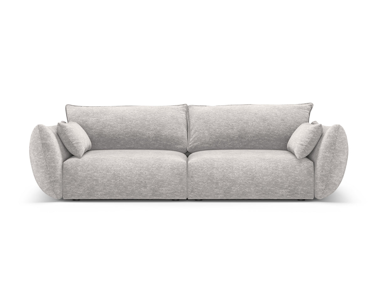 3er Sofa Matera mit Stoffbezug, Massivholzrahmen und schwarzen Kunststoffbeinen