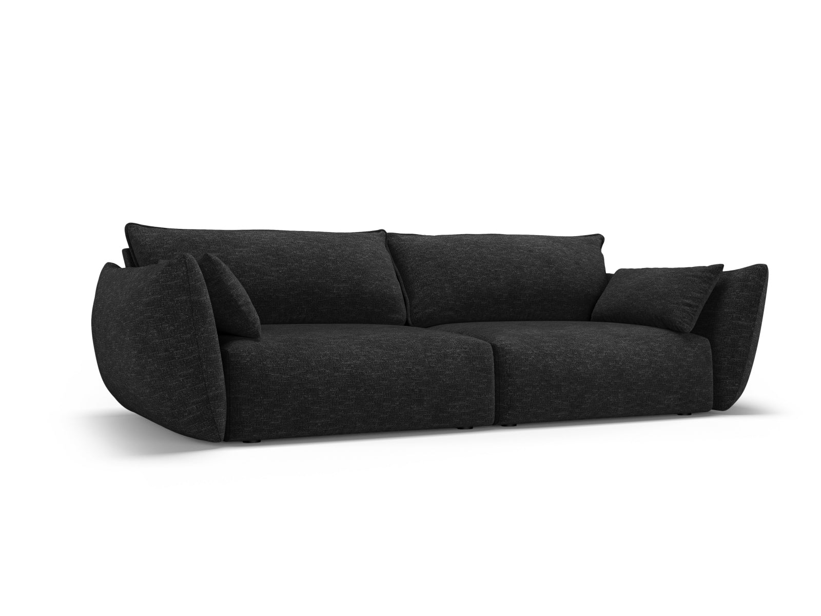 Elegantes 3-Sitzer Sofa Matera in stilvollem Schwarz, ideal für moderne Wohnräume, erhältlich bei KAQTU Design AG.