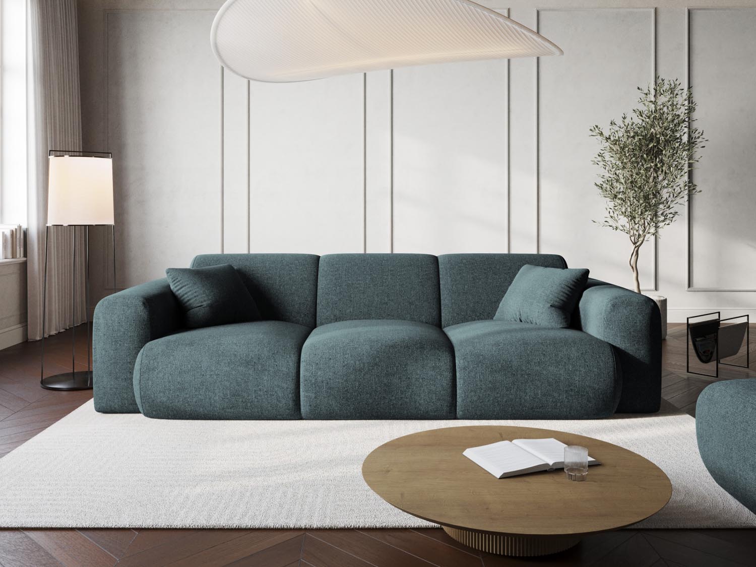 Nolio Sofa 3 Sitzer 95cm in Petrol präsentiert im Onlineshop von KAQTU Design AG. 3er Sofa ist von Cosmopolitan Design