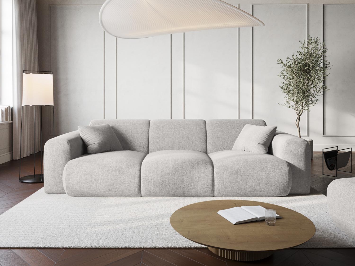 Nolio Sofa 3 Sitzer 95cm in Light Grey präsentiert im Onlineshop von KAQTU Design AG. 3er Sofa ist von Cosmopolitan Design