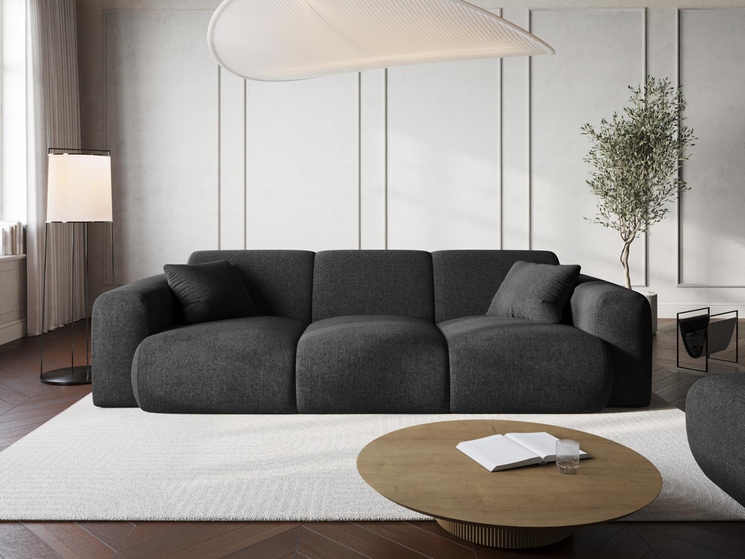 Nolio Sofa 3 Sitzer 95cm in Black präsentiert im Onlineshop von KAQTU Design AG. 3er Sofa ist von Cosmopolitan Design
