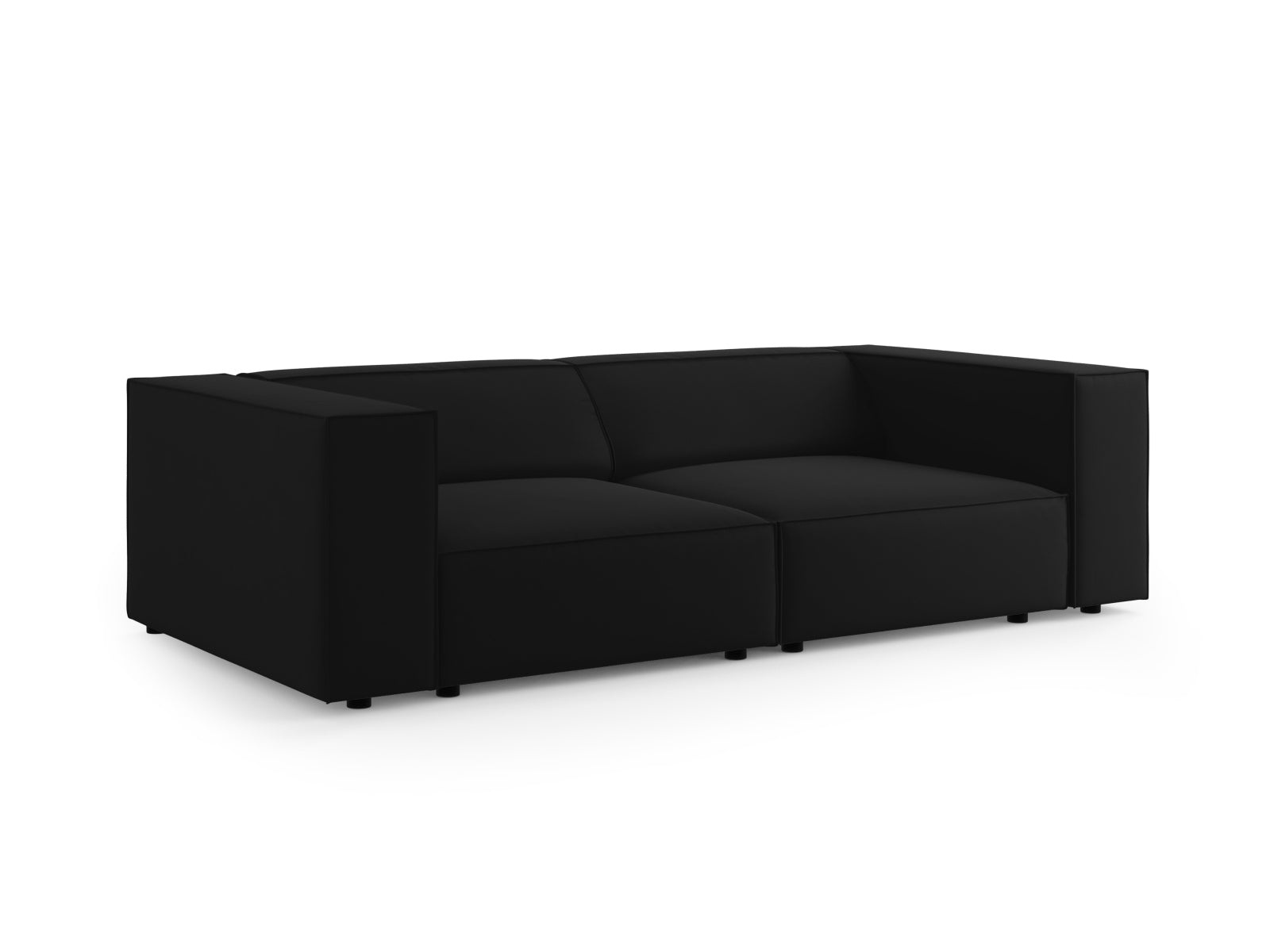 Arendal Velour Sofa 3 Sitzer in Black präsentiert im Onlineshop von KAQTU Design AG. 3er Sofa ist von Cosmopolitan Design