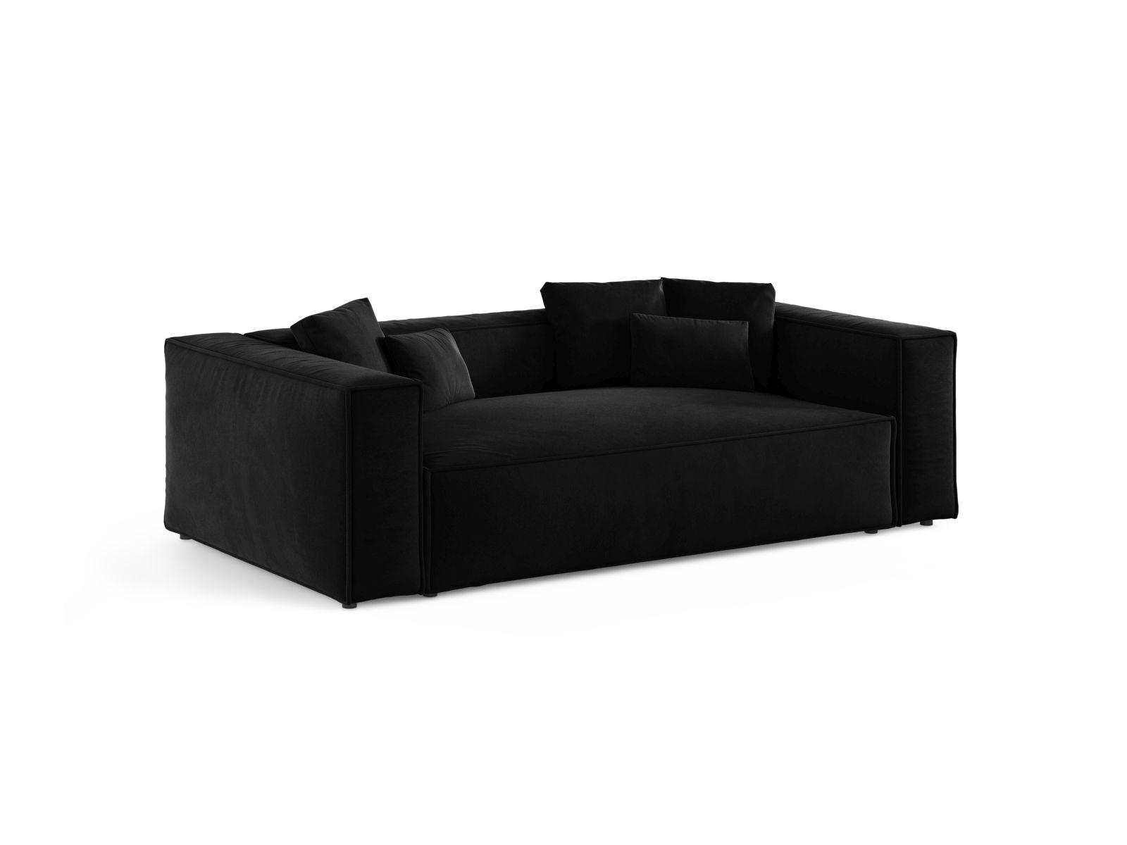 Elegantes 3-Sitzer Sofa Aveiro in stilvollem Schwarz, ideal für moderne Wohnräume, erhältlich bei KAQTU Design AG.