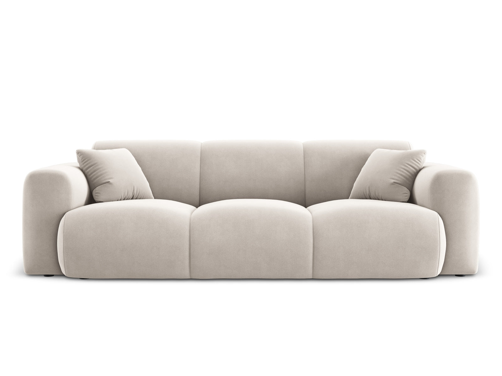 Nolio Velour Sofa 3 Sitzer 95cm in Light Beige-Casino präsentiert im Onlineshop von KAQTU Design AG. 3er Sofa ist von Cosmopolitan Design