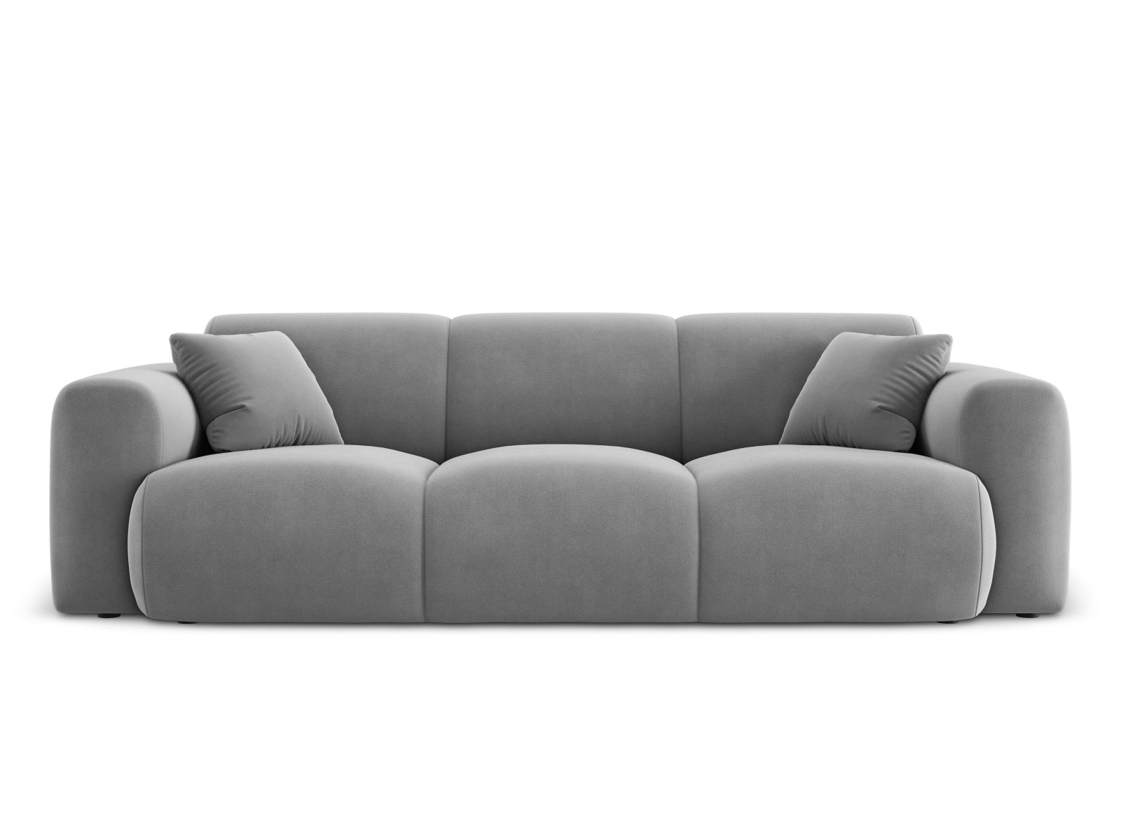 Nolio Velour Sofa 3 Sitzer 95cm in Light Grey-Casino präsentiert im Onlineshop von KAQTU Design AG. 3er Sofa ist von Cosmopolitan Design