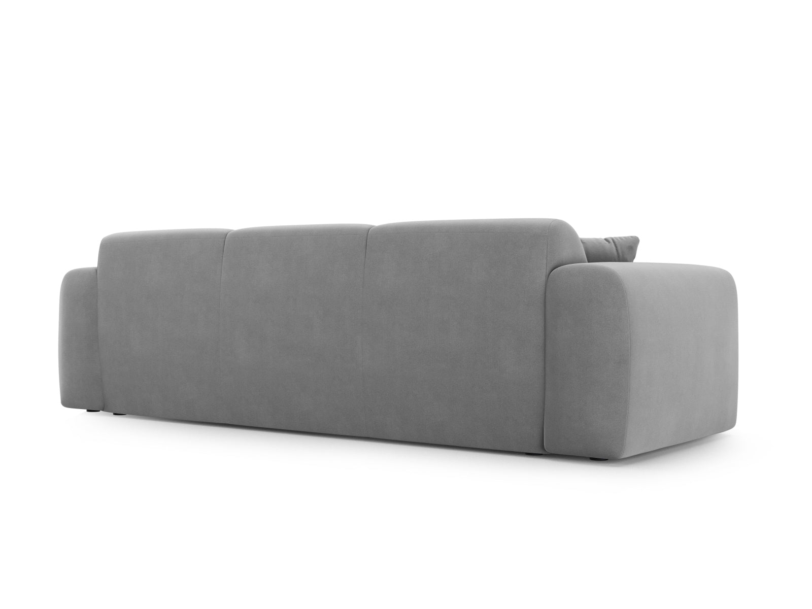 Elegantes 3-Sitzer Sofa aus Velours in dezentem Grau, ideal für stilvolle Wohnräume und entspannte Stunden.