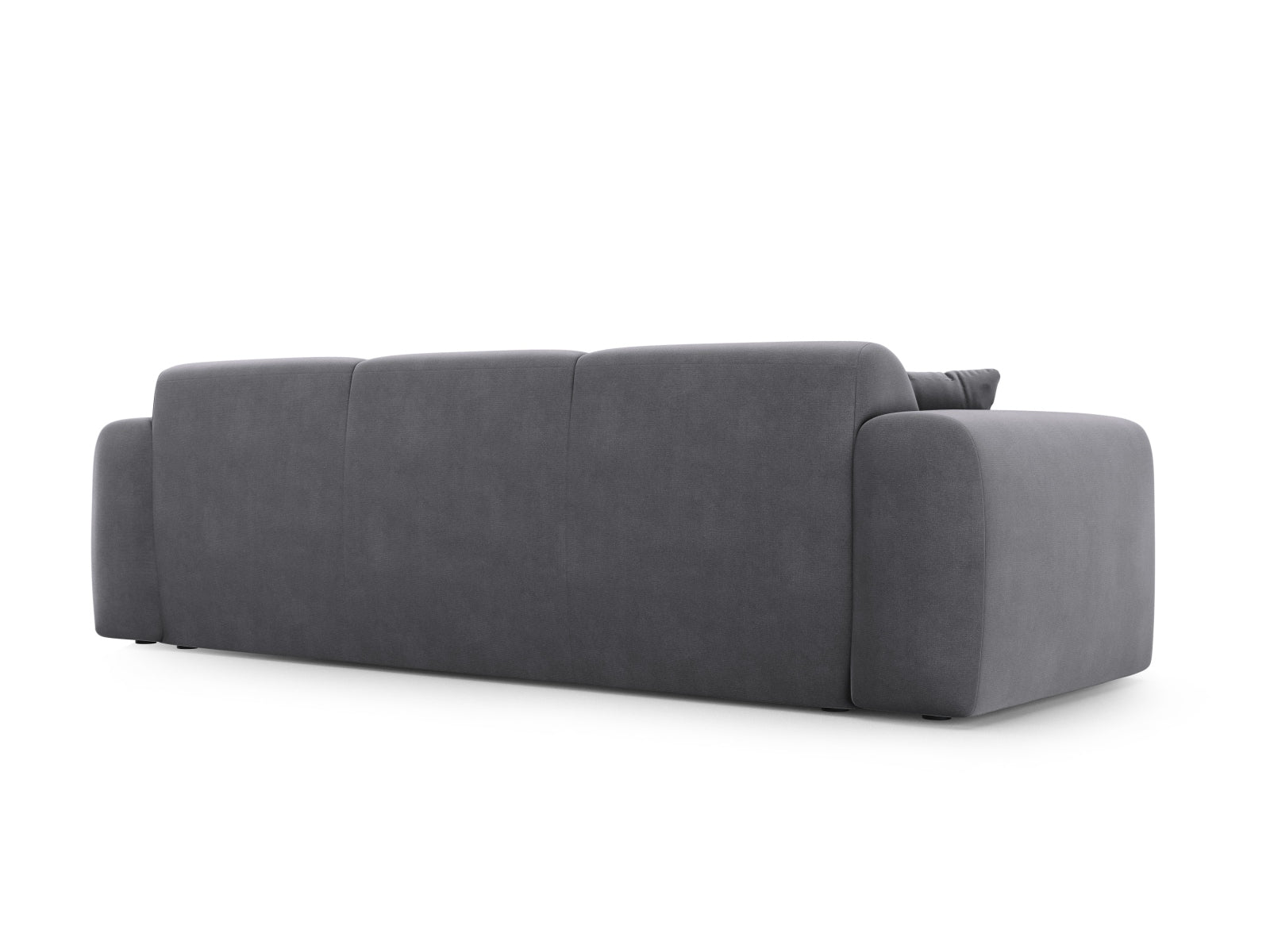 Elegantes 3-Sitzer Sofa aus weichem Velours in edlem Dunkelgrau, ideal für stilvolle Wohnräume und entspannte Abende.