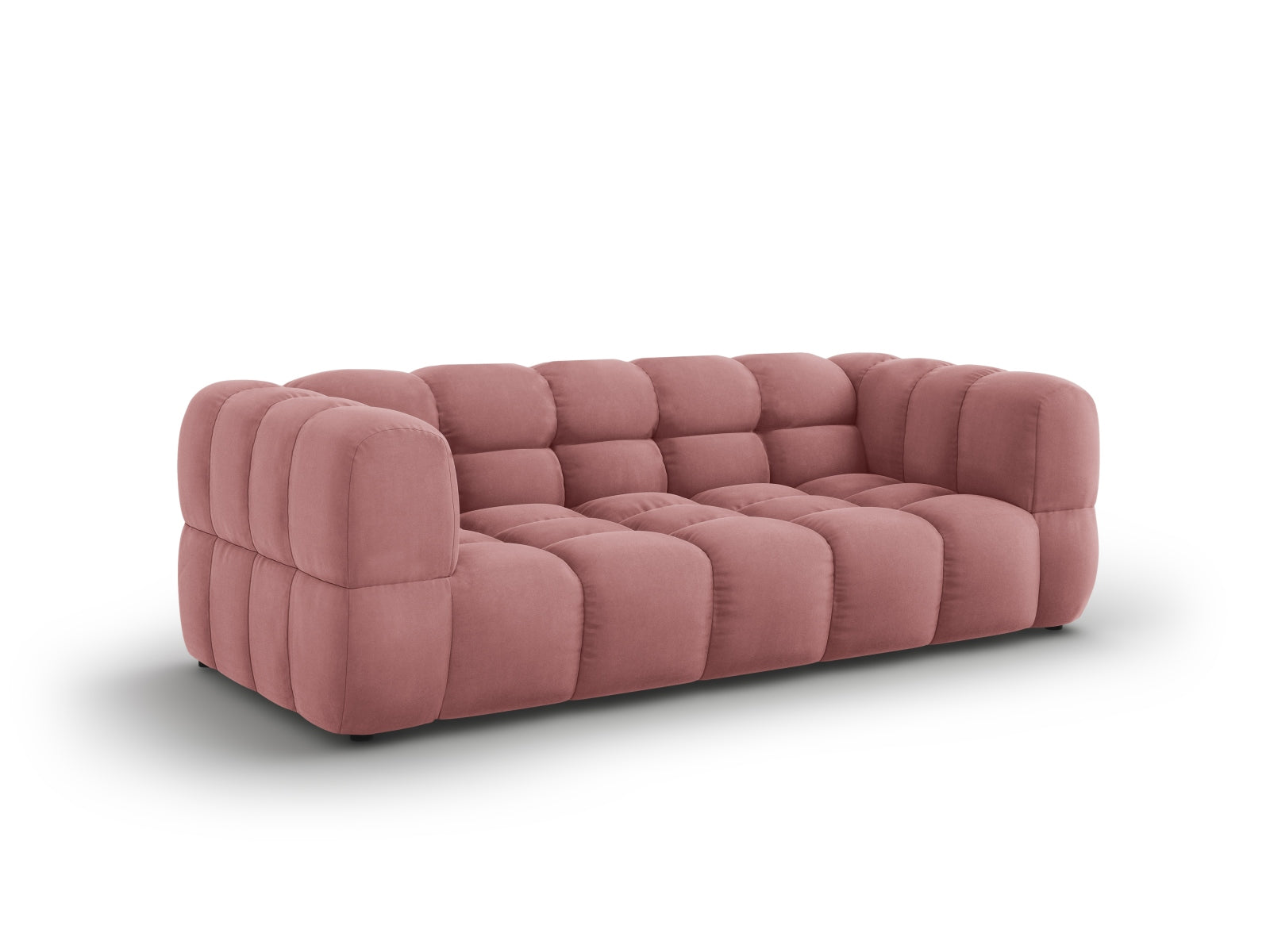 Elegantes Sky Velour Sofa in Flamingo-Casino, 3-Sitzer mit 102 cm Breite, ideal für stilvolle Wohnräume, von Cosmopolitan Design.