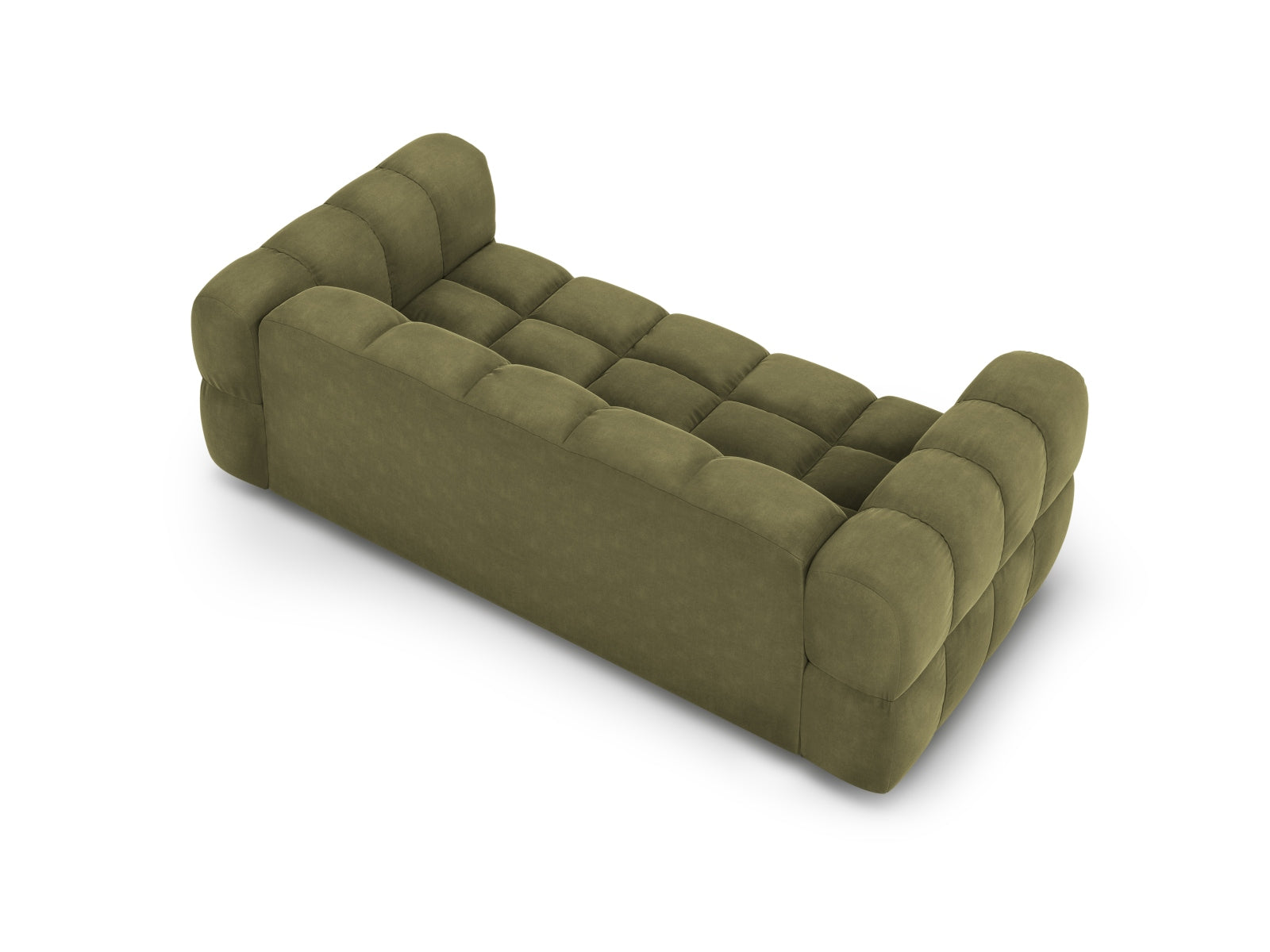 Stilvolles 3-Sitzer Sofa in zartem Hellgrün aus Sky Velour, perfekt für moderne Wohnkonzepte, entworfen von Cosmopolitan Design.