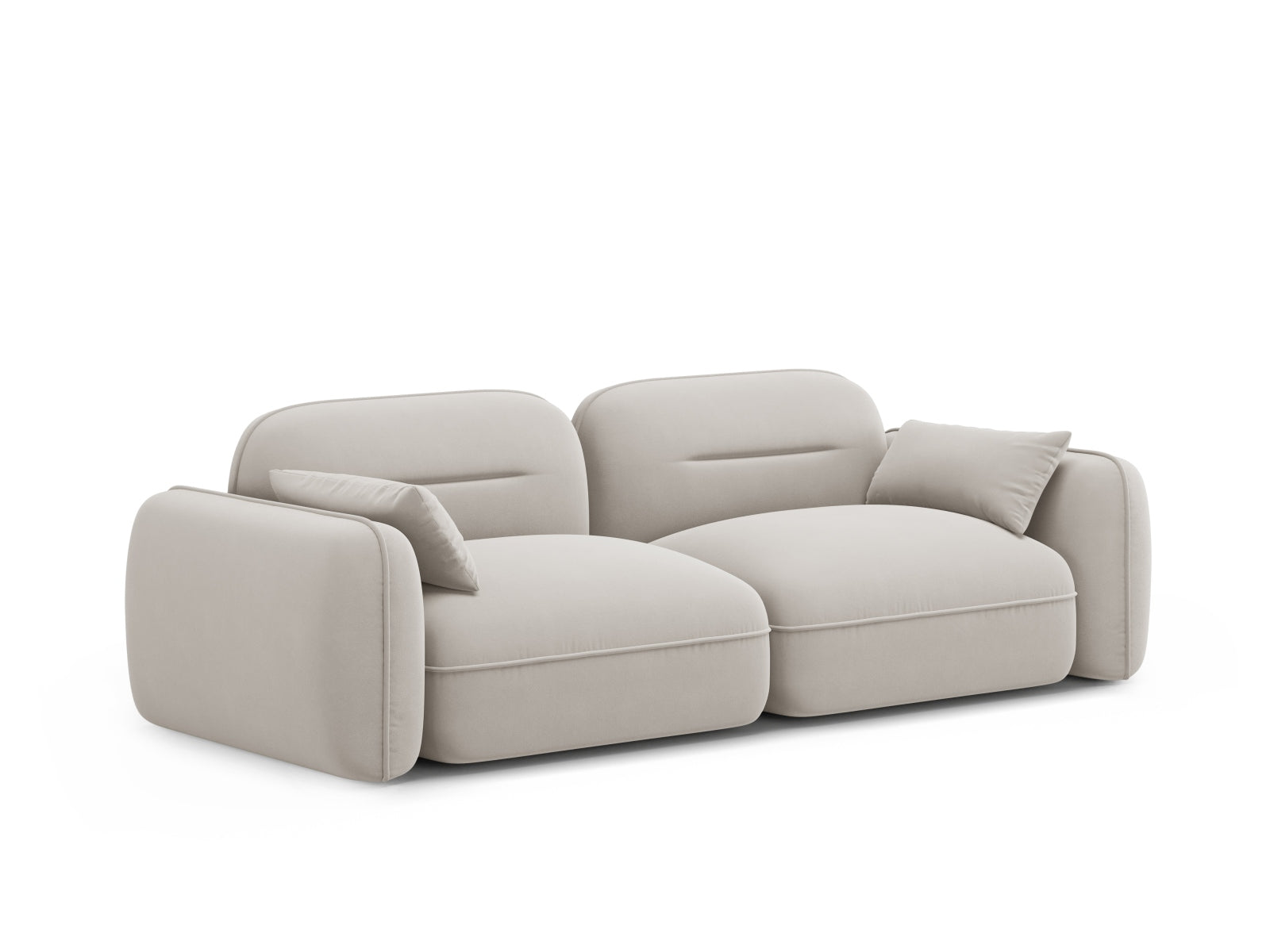 Sydney Velour Modular Sofa 3 Sitzer in Light Beige präsentiert im Onlineshop von KAQTU Design AG. 3er Sofa ist von Cosmopolitan Design