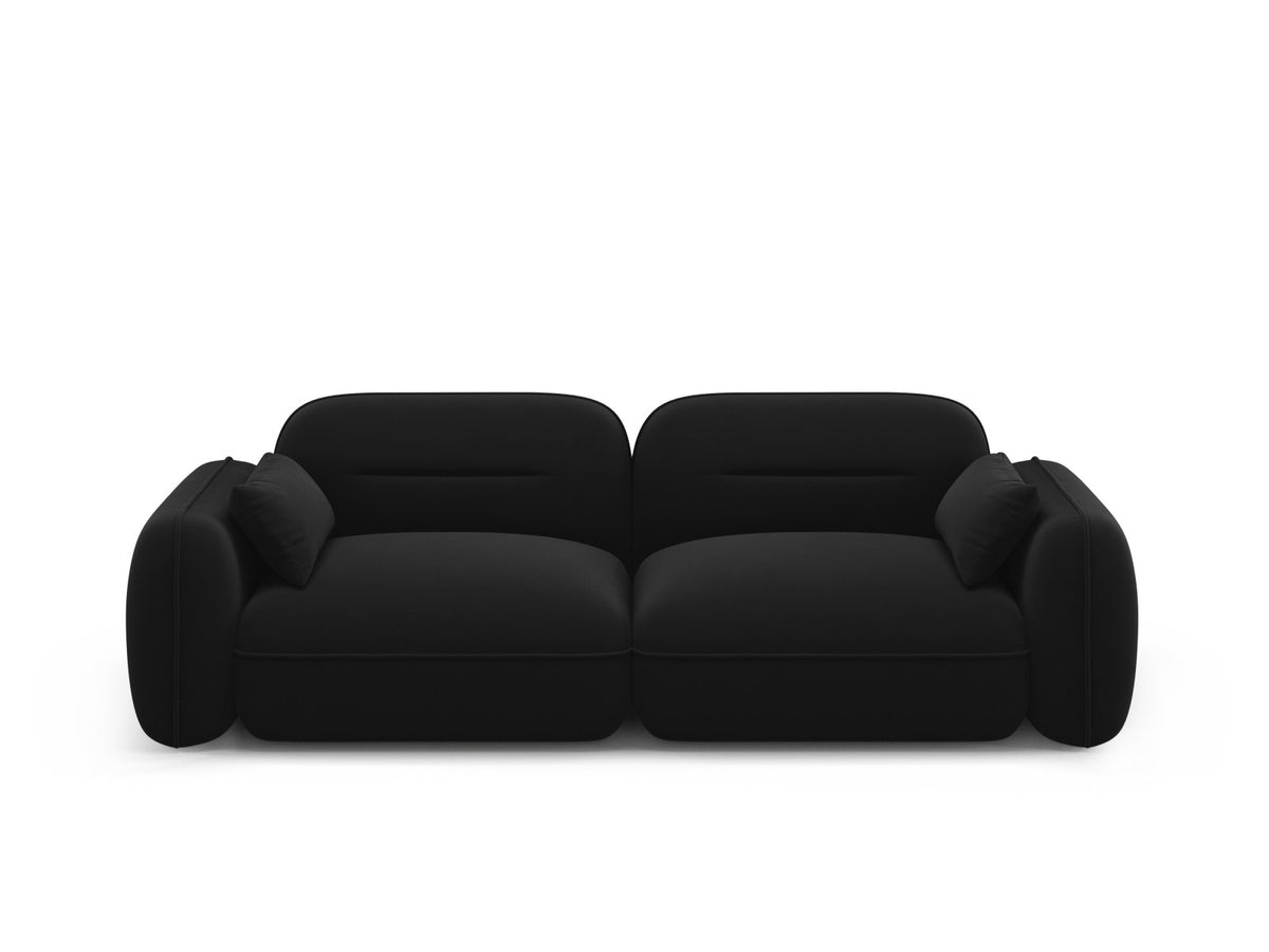 Sydney Velour Modular Sofa 3 Sitzer in Black-Casino präsentiert im Onlineshop von KAQTU Design AG. 3er Sofa ist von Cosmopolitan Design
