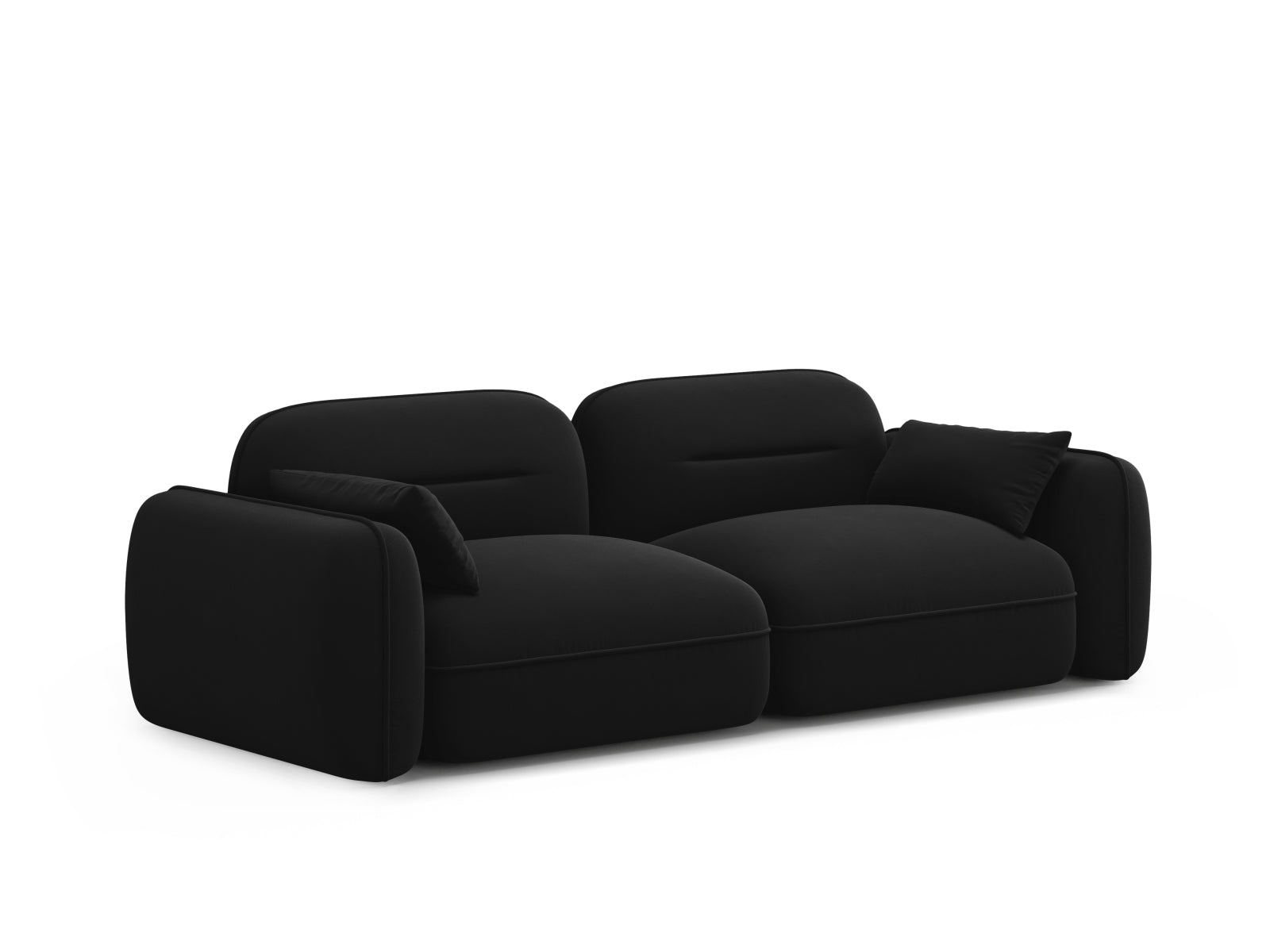 Sydney Velour Modular Sofa 3 Sitzer in Black präsentiert im Onlineshop von KAQTU Design AG. 3er Sofa ist von Cosmopolitan Design